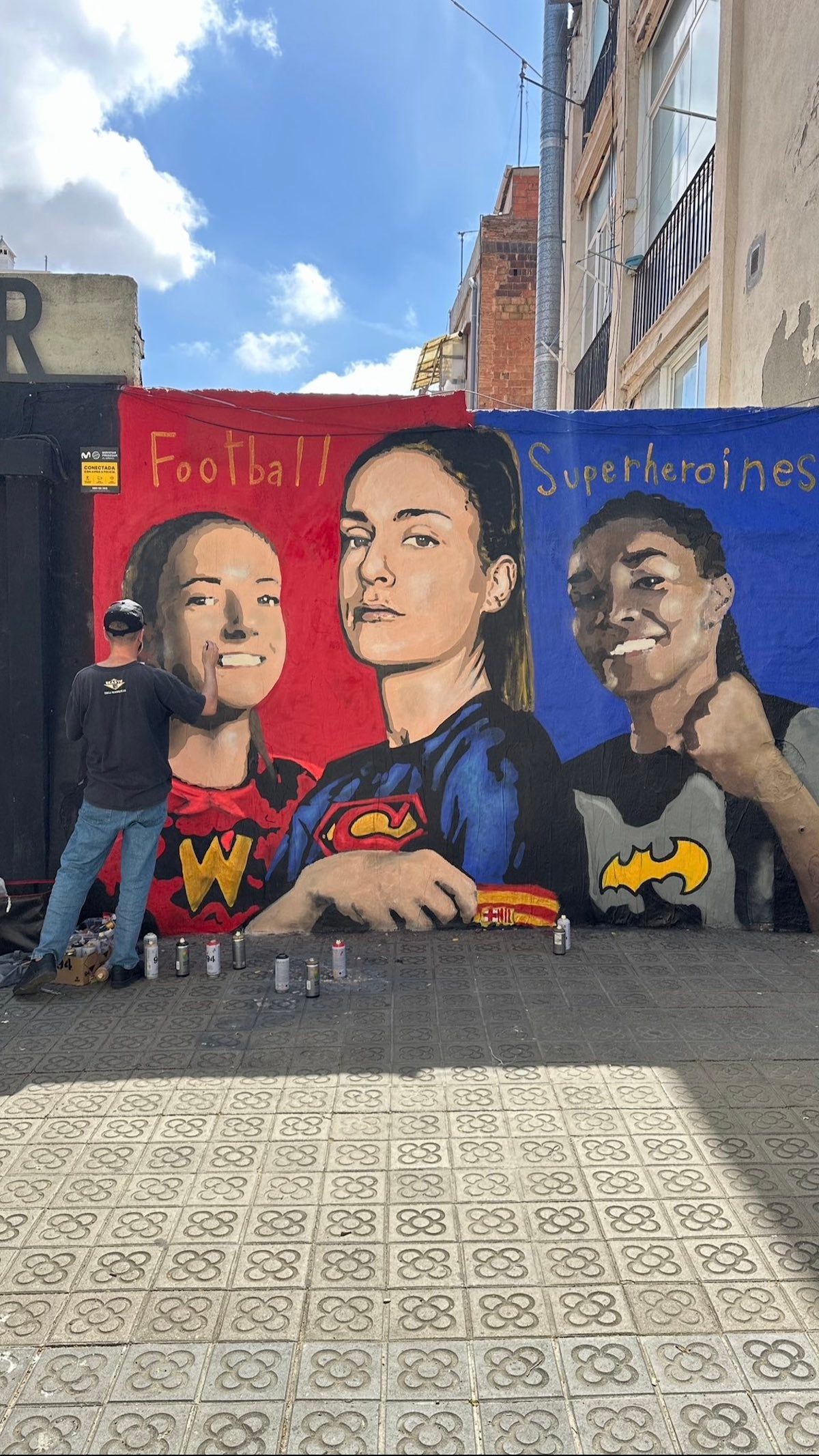 El nou mural de TVBoy dedicat a les campiones de l'edició d'enguany de la Champions League femenina / TVBoy
