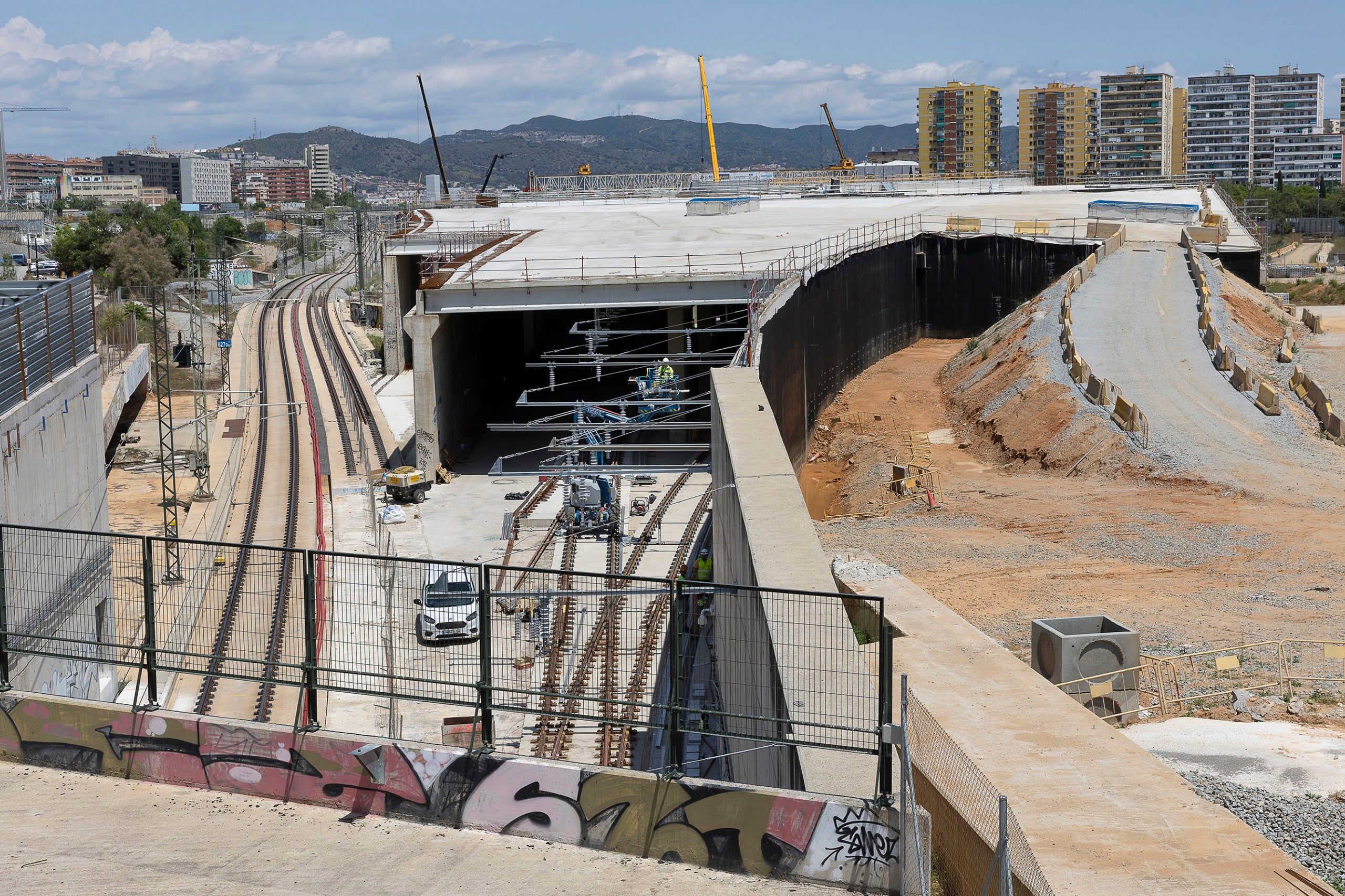 Obres de l'estació de l'AVE a la Sagrera.