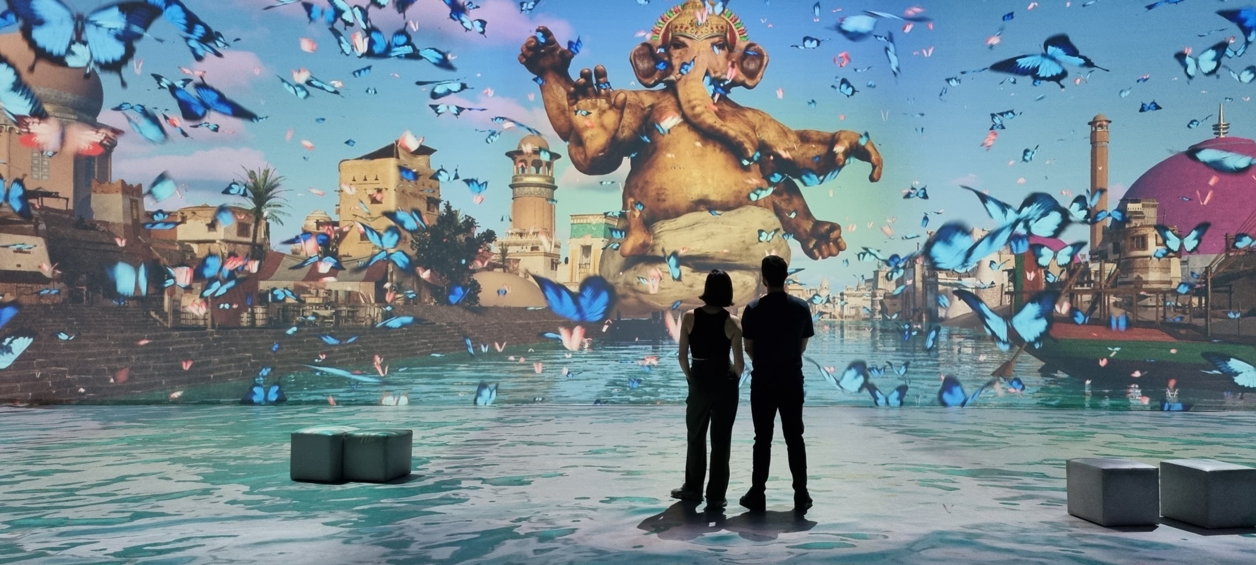 Un dels espais de l'exposició immersiva Jules Verne 200 / ACN
