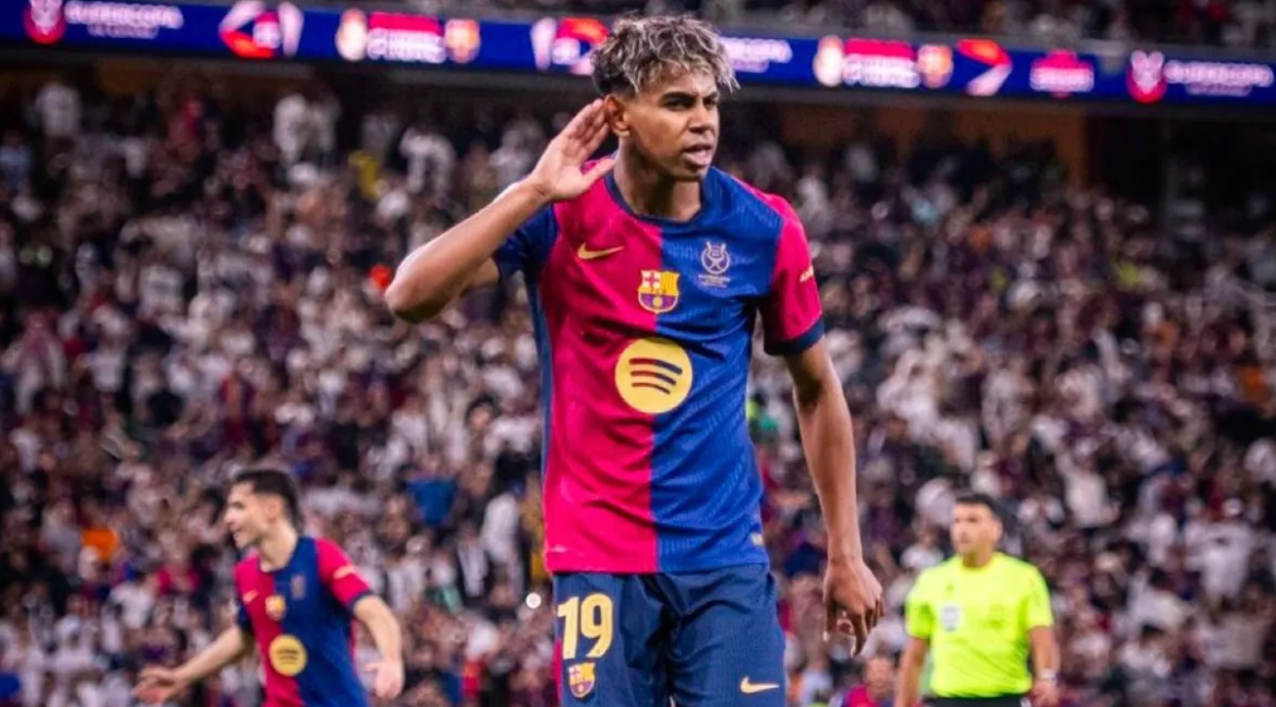 Lamine Yamal, en un moment del a final de la Supercopa FC BARCELONA