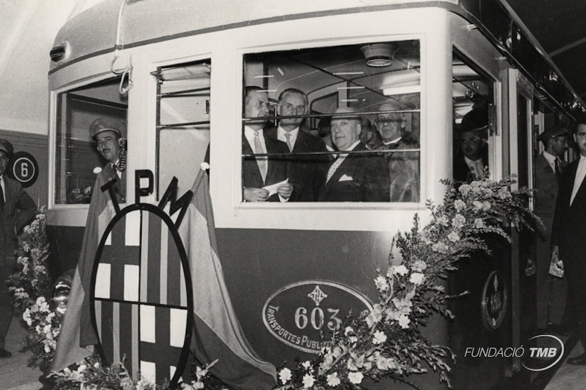 Inauguració de la línia II del metro de Barcelona el 21 de juliol del 1959 / Fundació TMB
