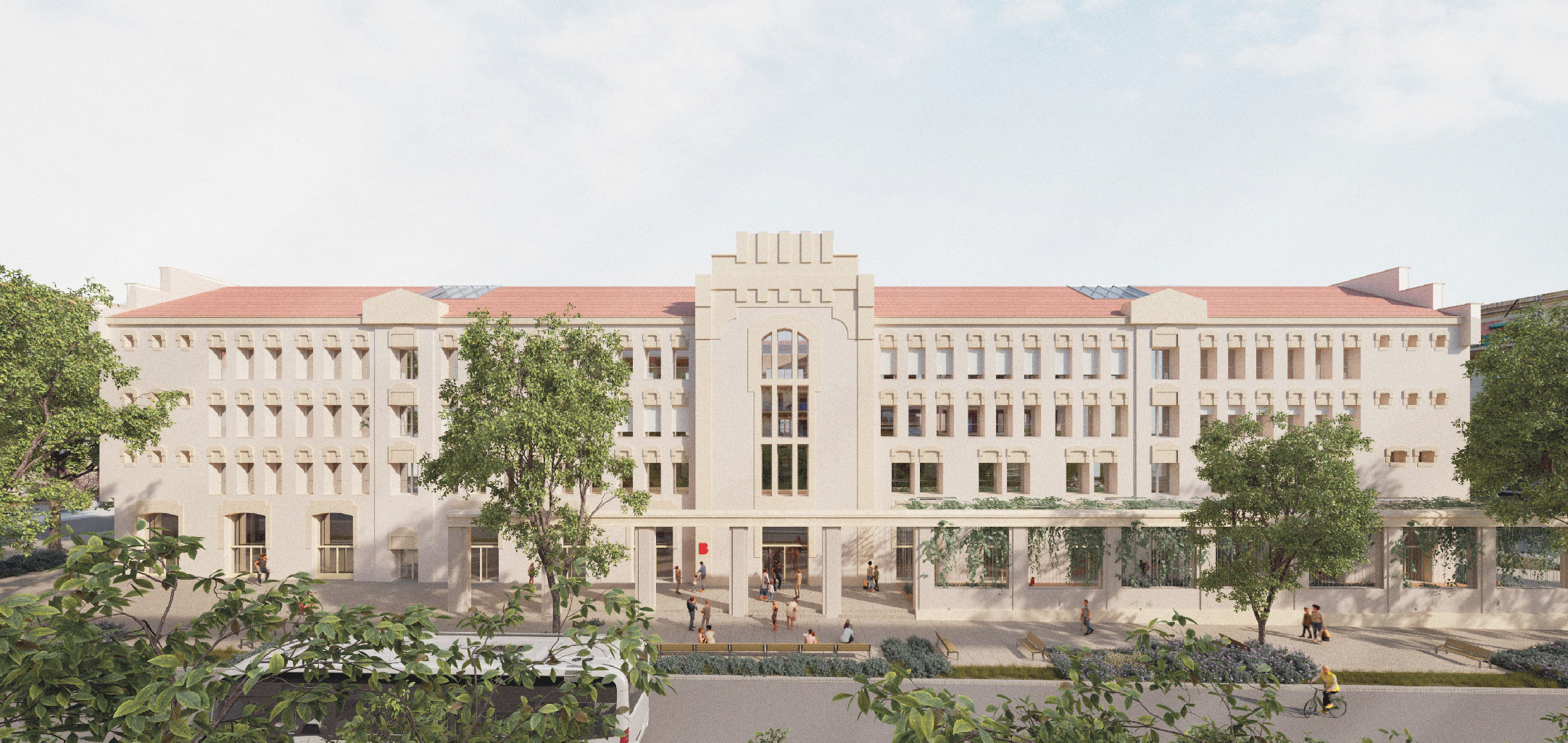 Render del futur institut escola Xirinacs, a l'antiga presó Model / Ajuntament de Barcelona