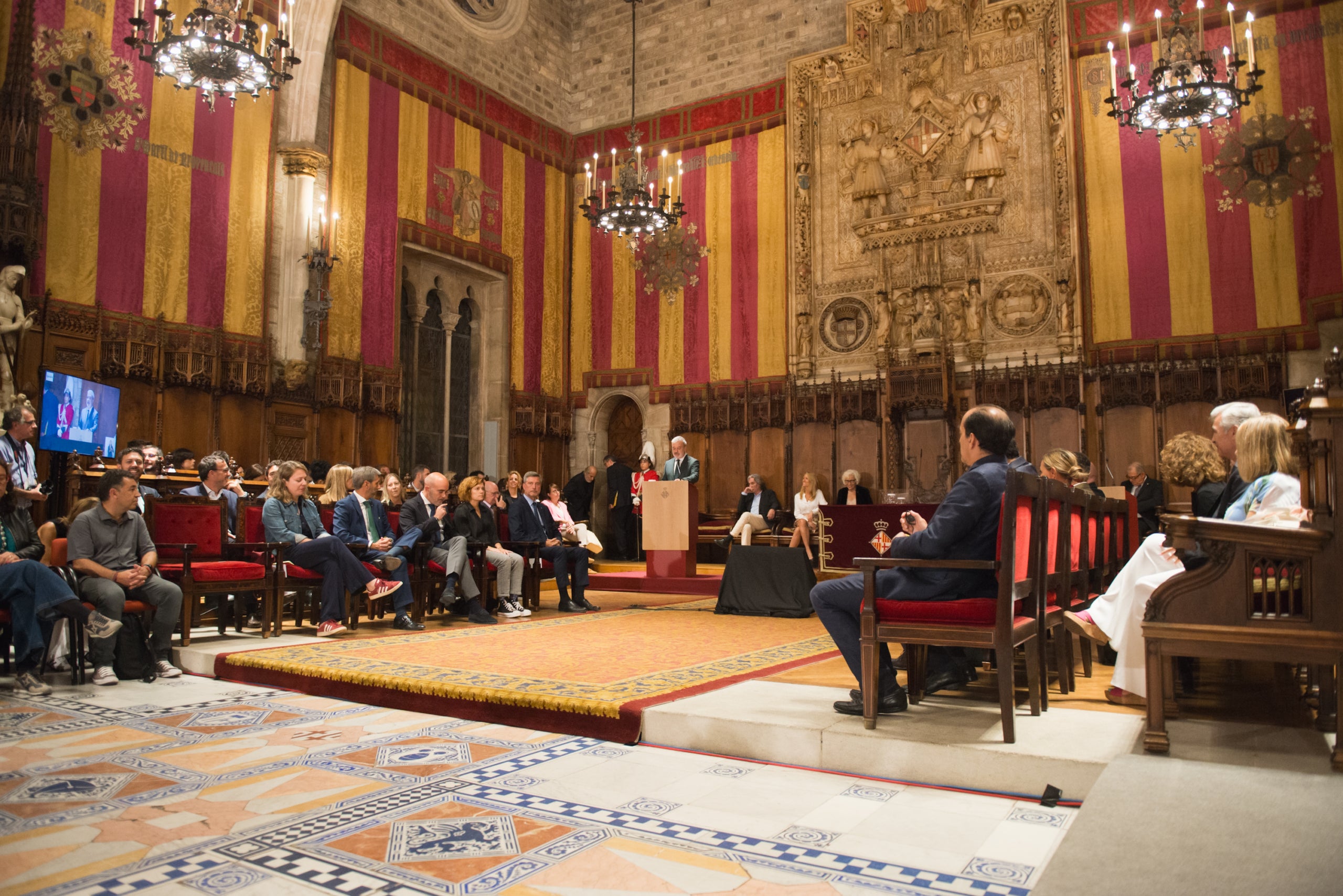Imatge de l'alcalde Jaume Collboni durant el pregó de les Festes de la Mercè 2024 / Ajuntament de Barcelona
