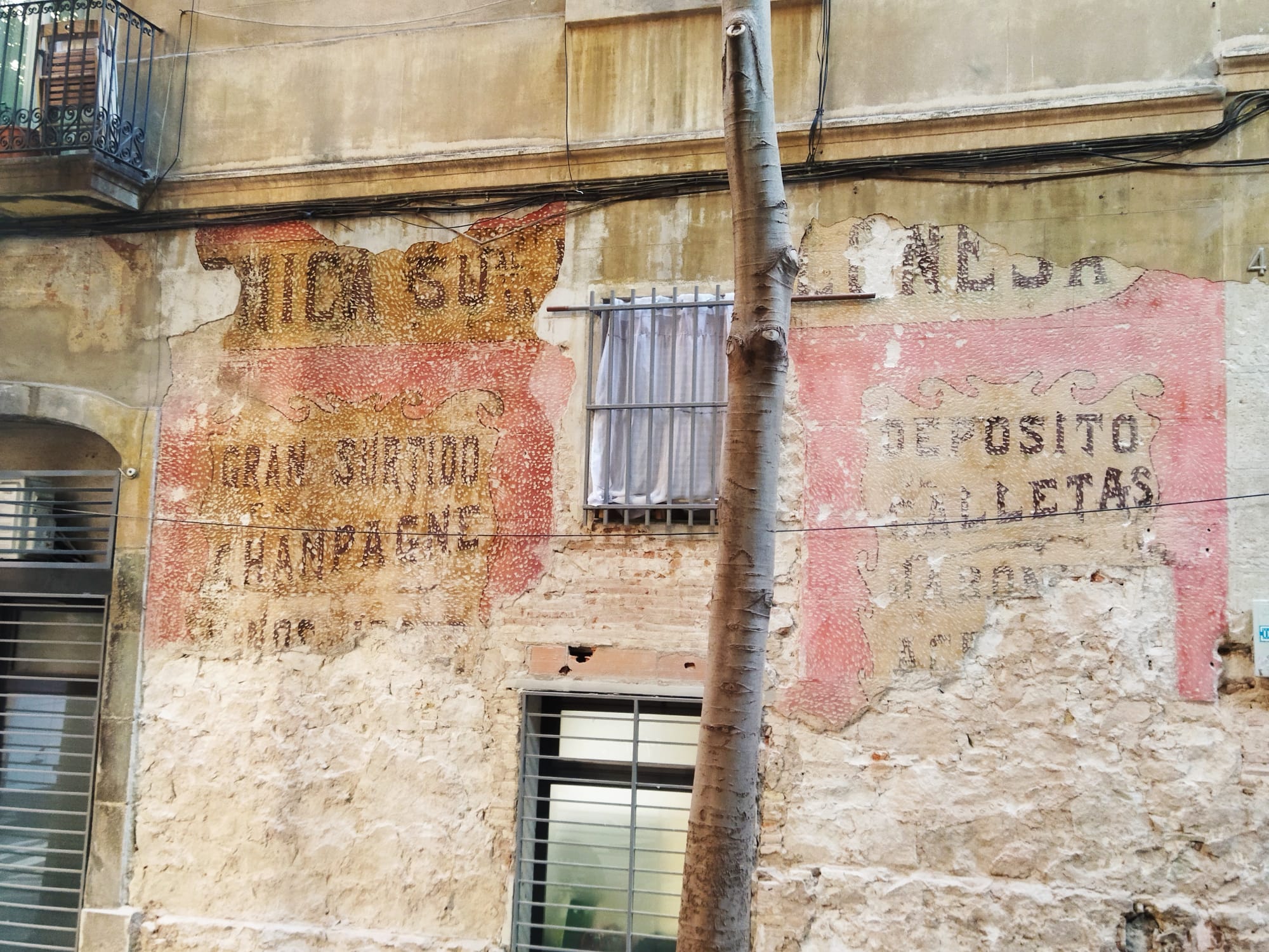 Els rètols comercials que han aparegut gràcies a les obres en un edifici del carrer de Margarit del Poble-sec / Jordi Subirana