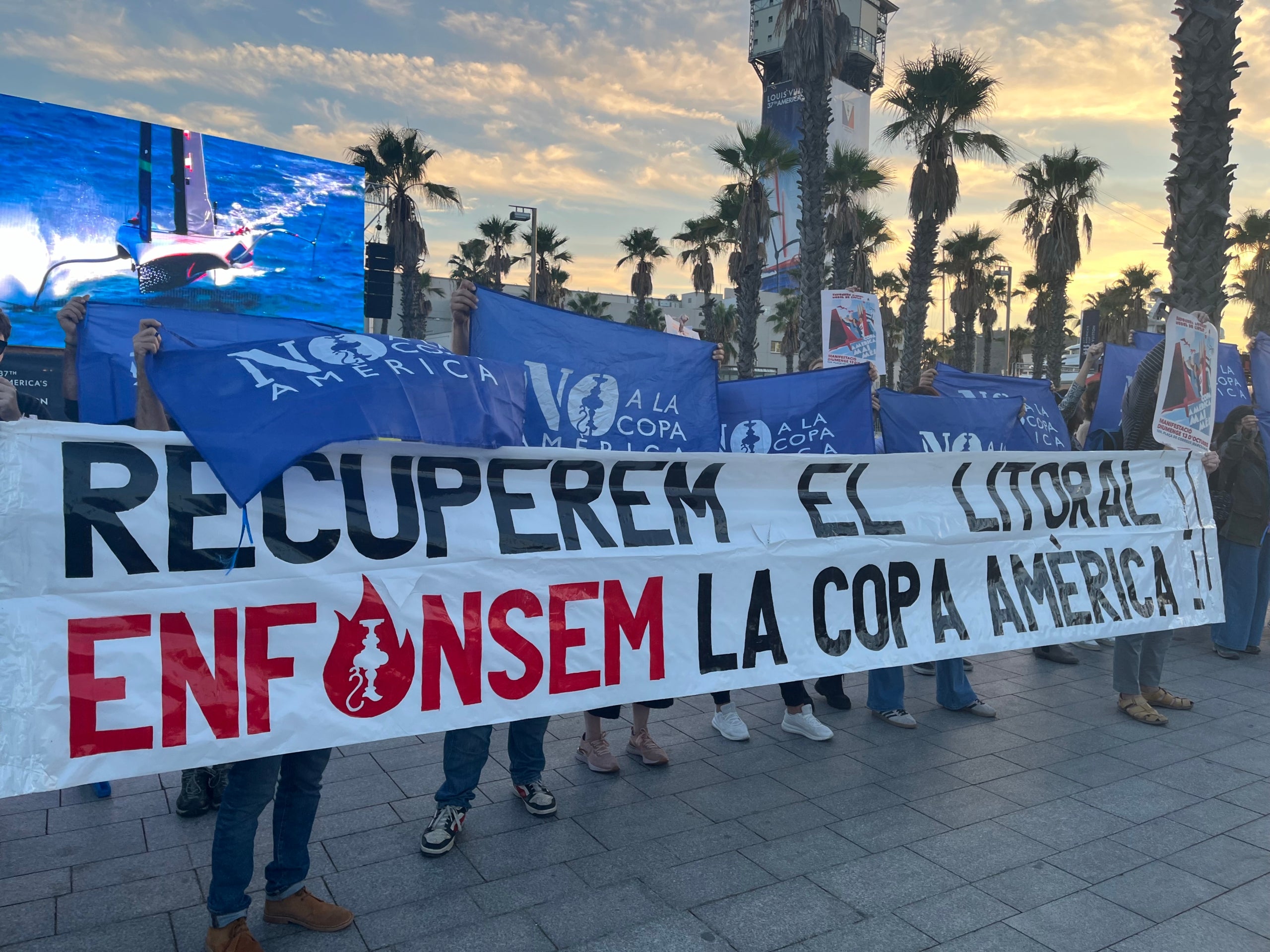 La Plataforma No a la Copa Amèrica, a la fanzone un dia de competició / AP