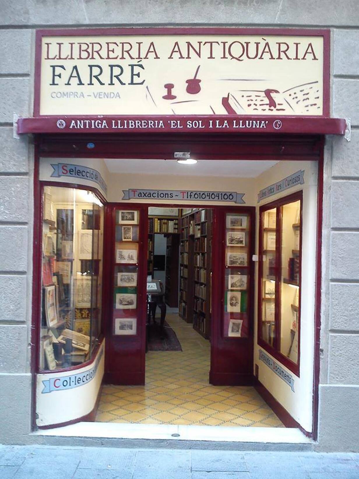 La llibreria Antiquària Farré, al carrer de Canuda / Llibreria Antiquària Farré