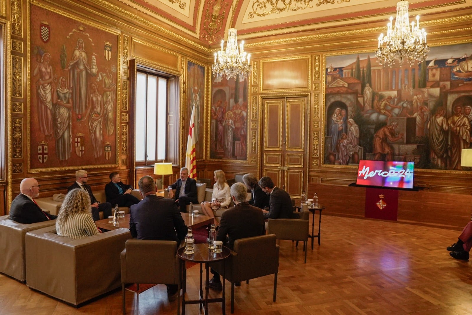 Autoritats barcelonines reunides amb la delegació institucional de l'ajuntament de Manchester / Ajuntament de Barcelona