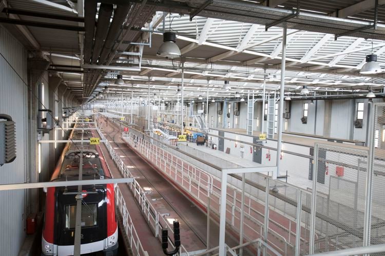 Imatge de les cotxeres ZAL del metro de Barcelona / 48h open house Barcelona