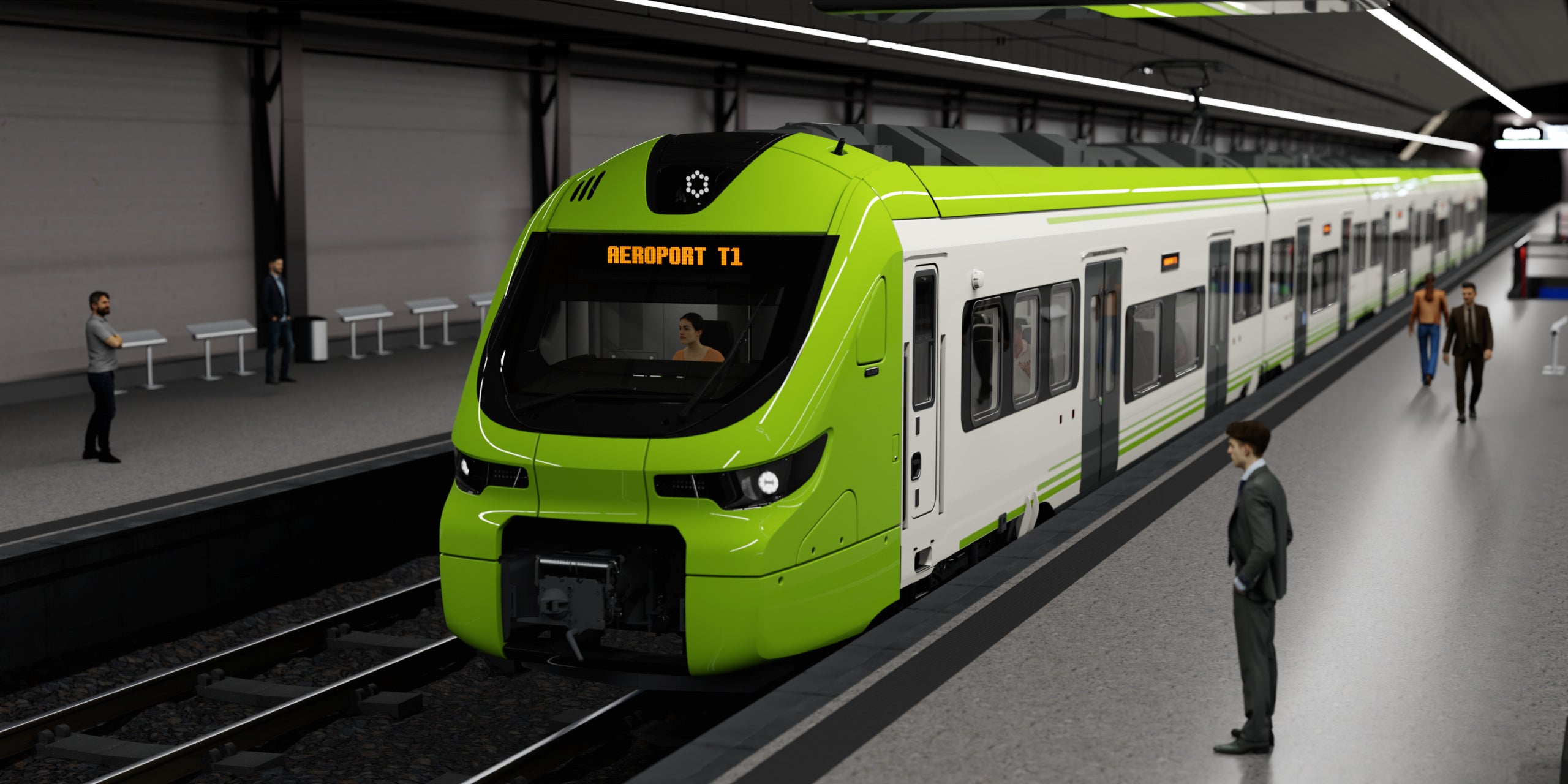 Imatge del prototip dels nous trens de Rodalies que arribaran a l'aeroport / FGC