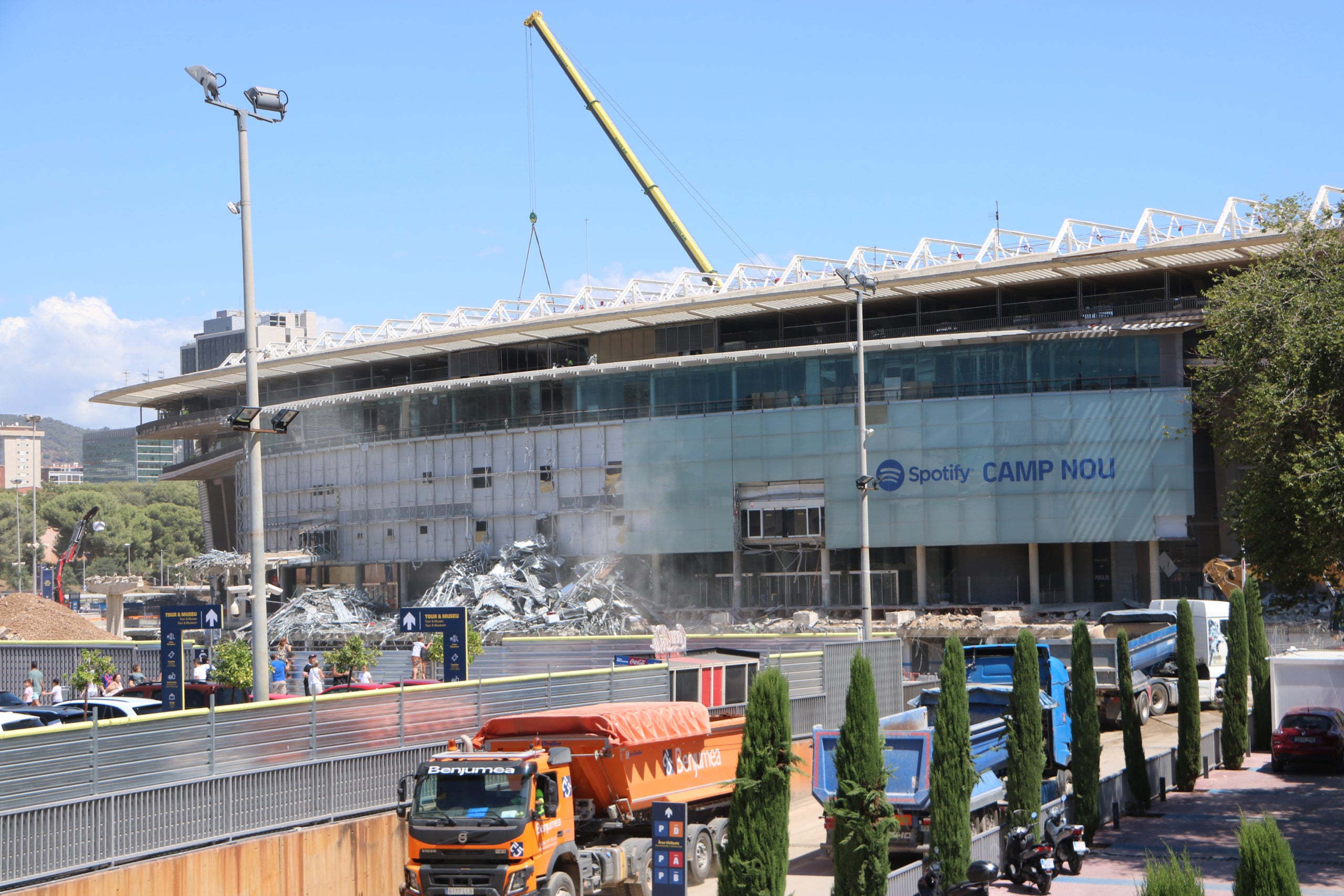 Exterior de l'Spotify Camp Nou, que encara té diversos mesos d'obres per davant / ACN