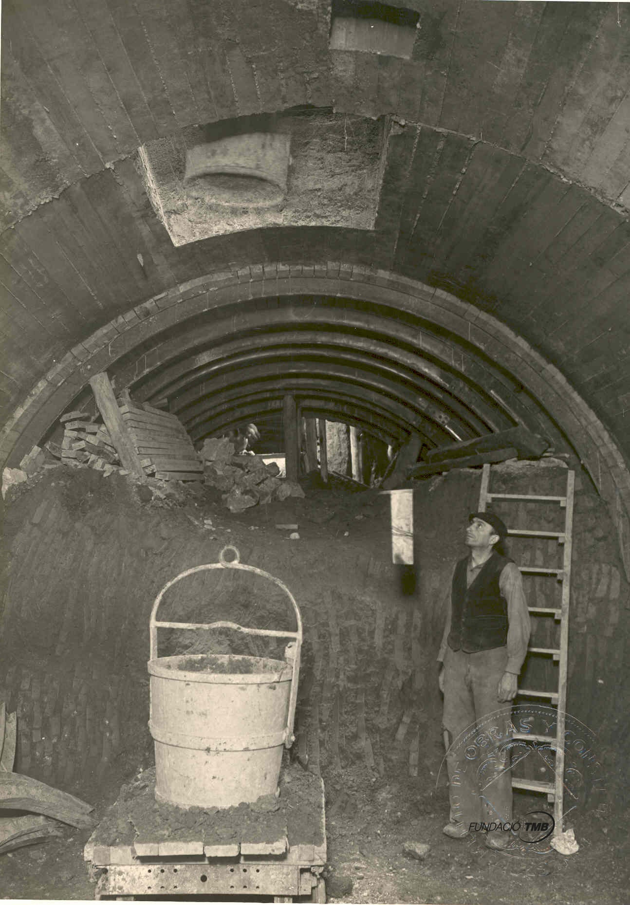 Un dels obrers que va treballar en la construcció del metro de Barcelona / Fundació TMB