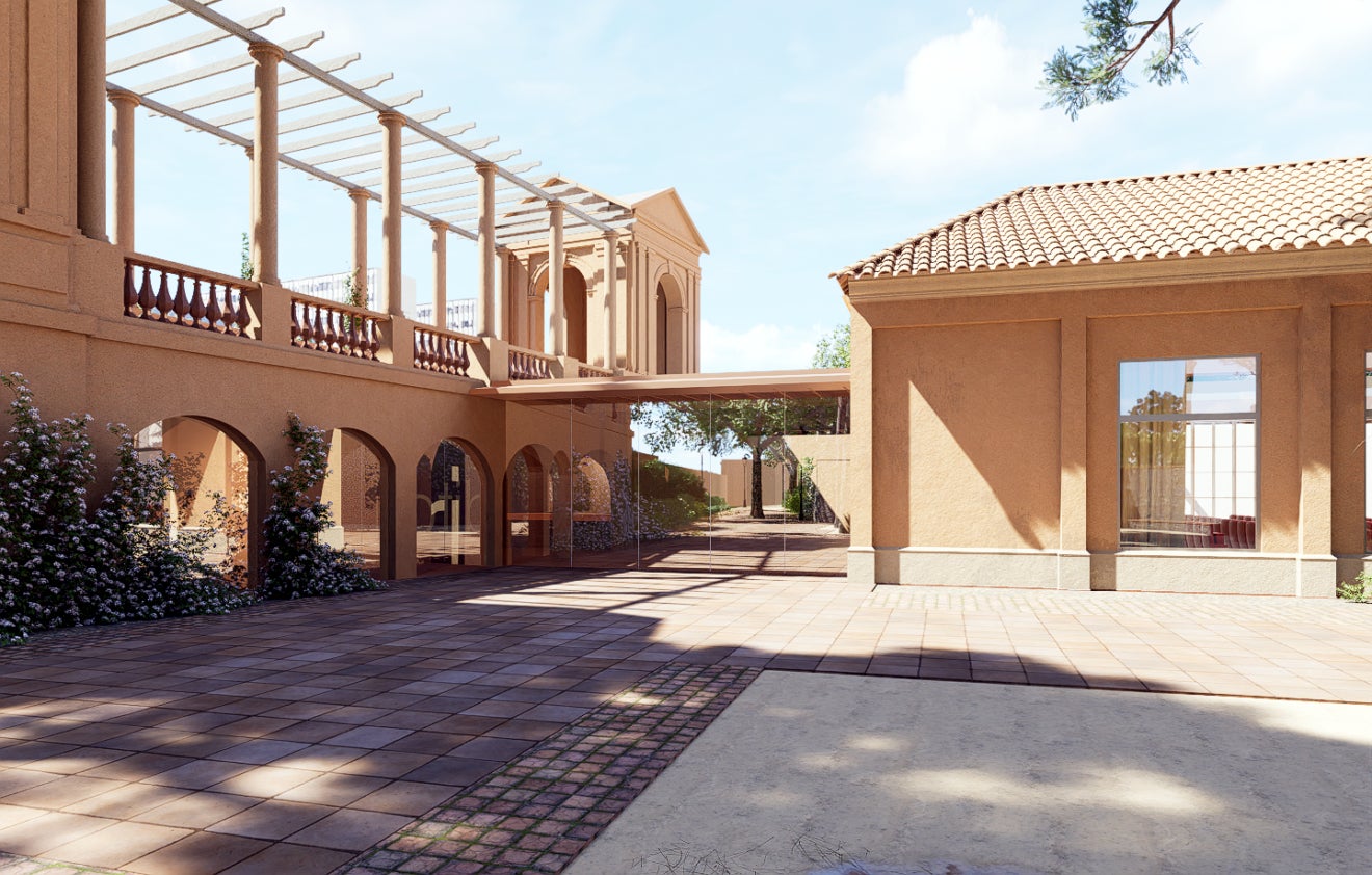 Imagen exterior del acceso del pabellón 4 del Palau de Pedralbes / Ajuntament de Barcelona