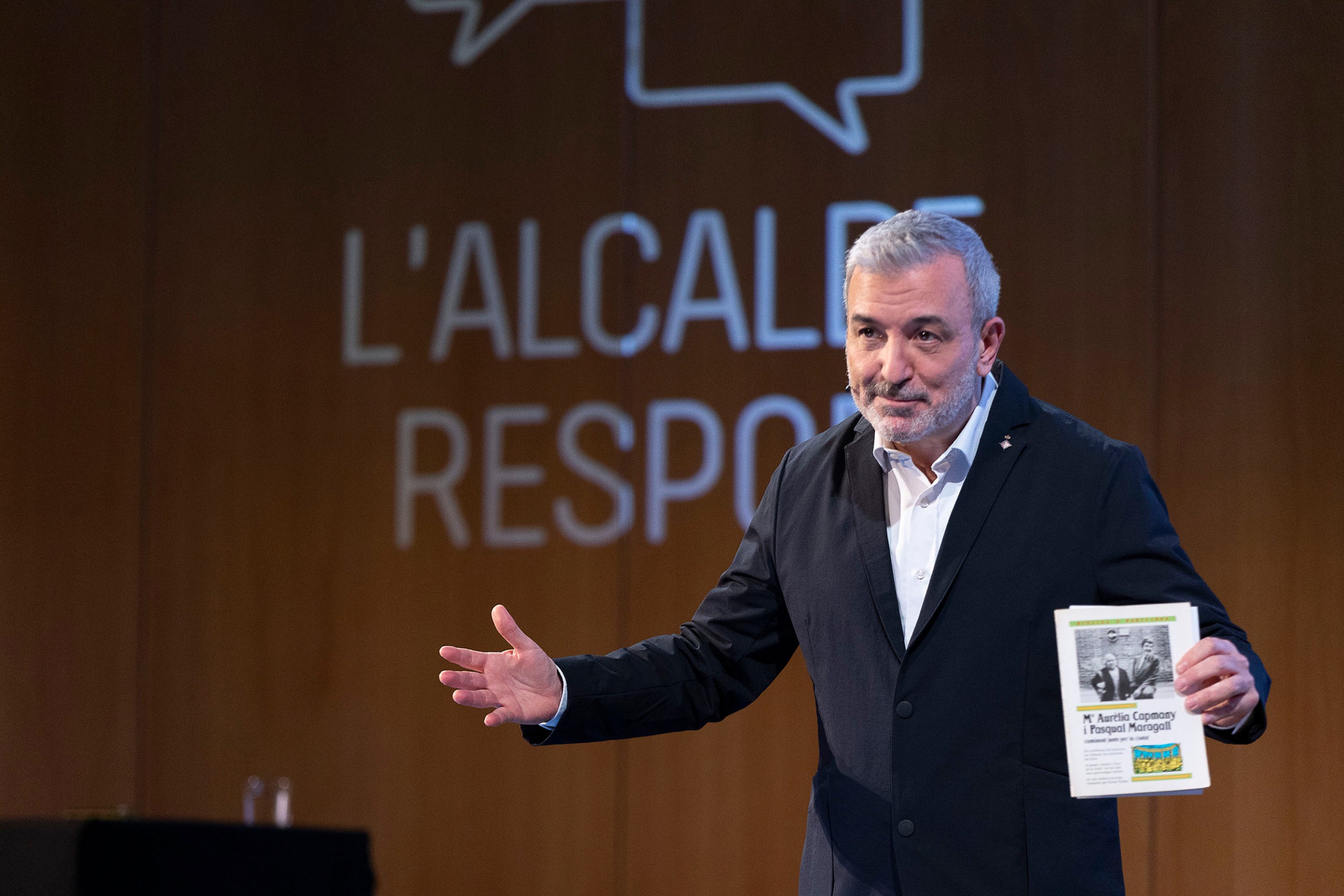 Jaume Collboni, en l'acte 'L'alcalde respon', a finals de febrer / Jordi Play