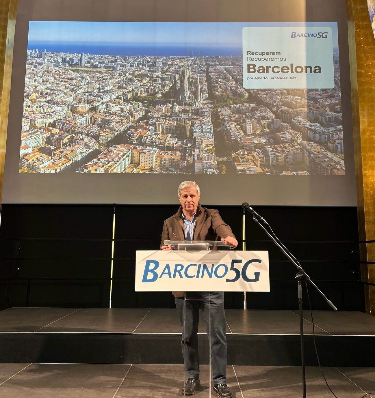 El presidente de Barcino5G, Alberto Fernández Díaz, durante la presentación de las propuestas de la asociación / Europa Press / BARCINO5G