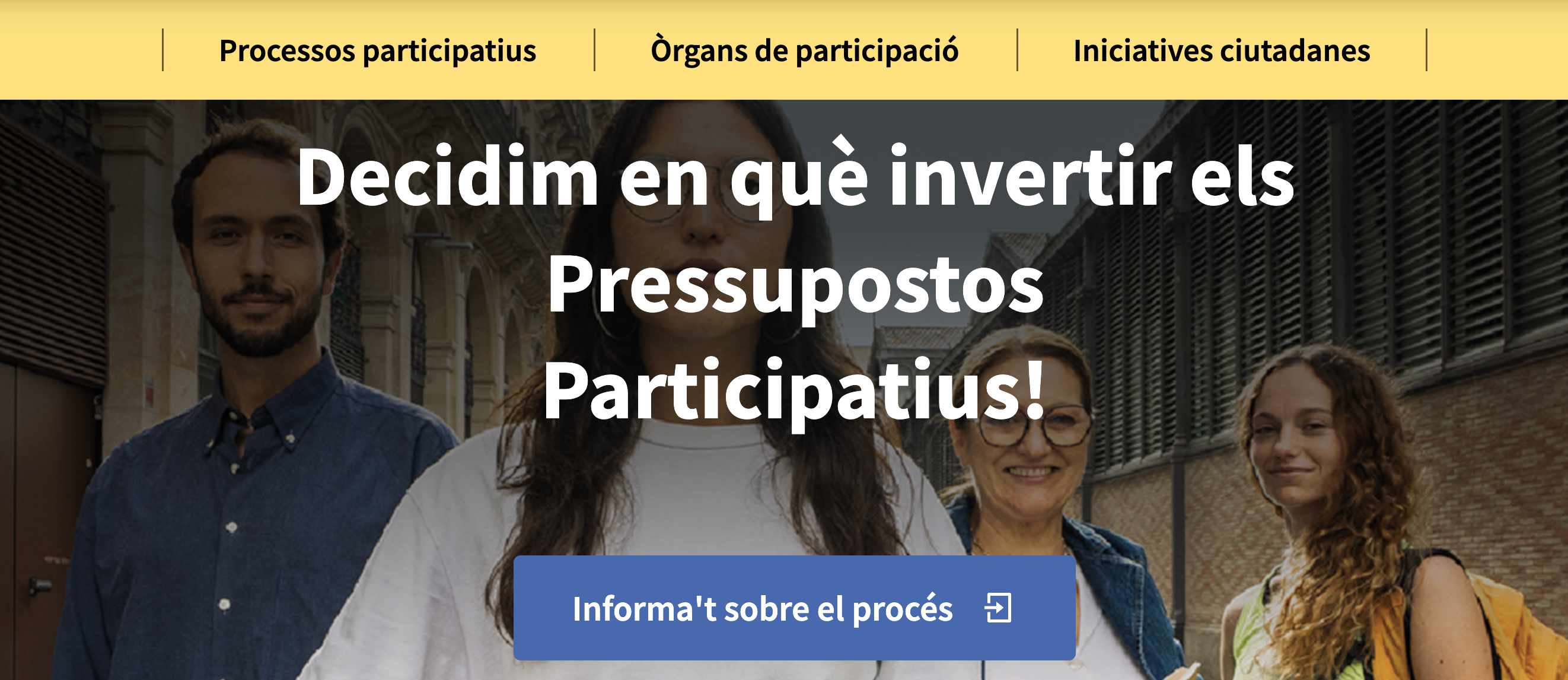 Web dels pressupostos participatius de l'Ajuntament de Barcelona 