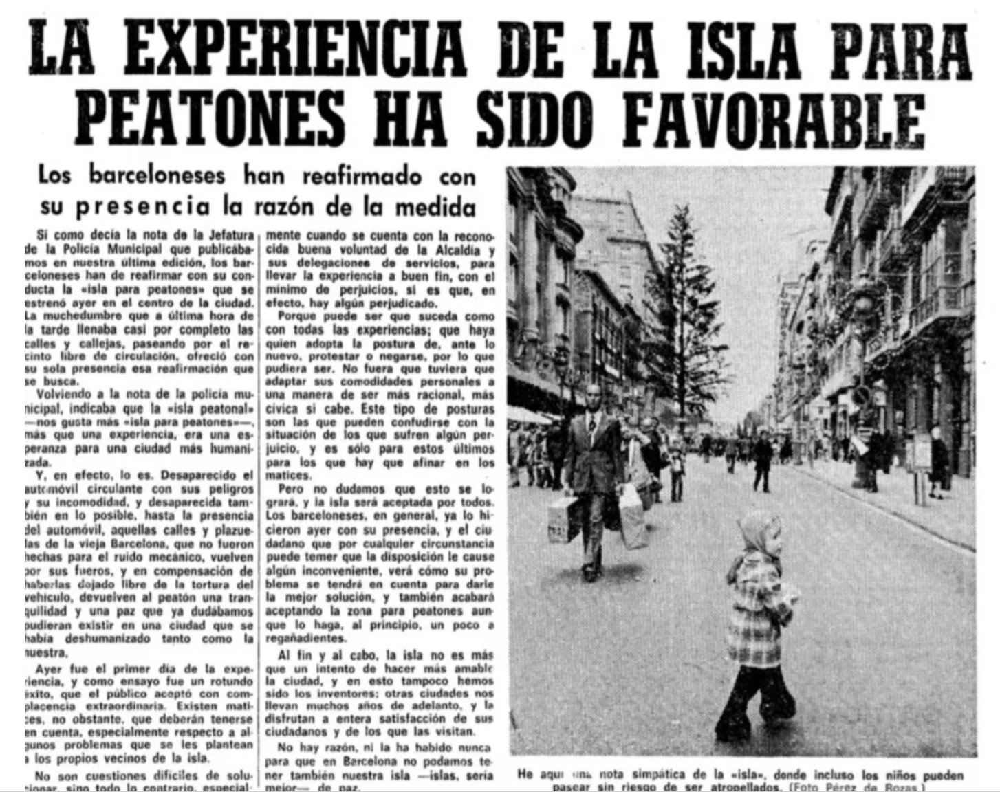 La pàgina de La Vanguardia on s’informava de la primera superilla / Hemeroteca La Vanguardia