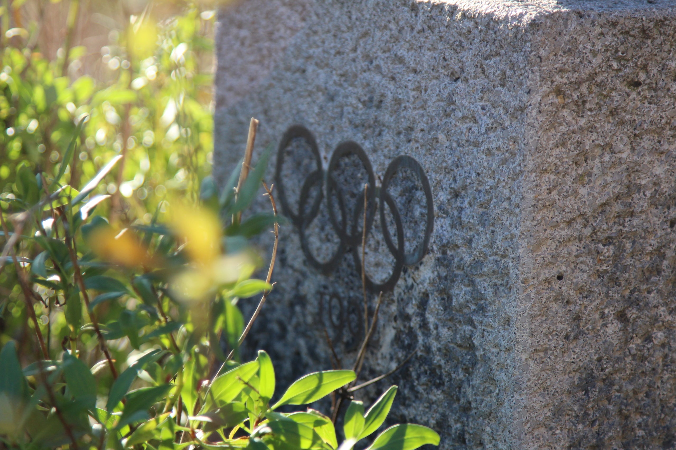 El pedestal huérfano que se encuentra en el almacén municipal improvisado al aire libre de Can Tunis / A.R.