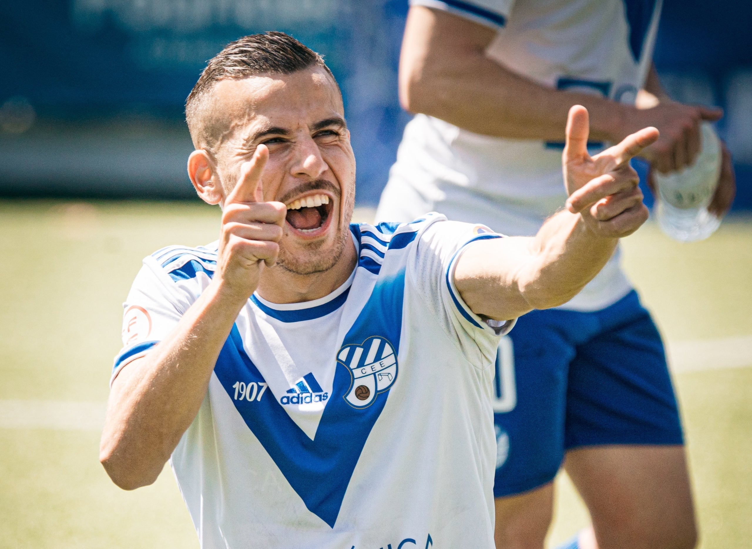 Jordi Cano celebra el primer gol / Àlex Martínez / CE Europa