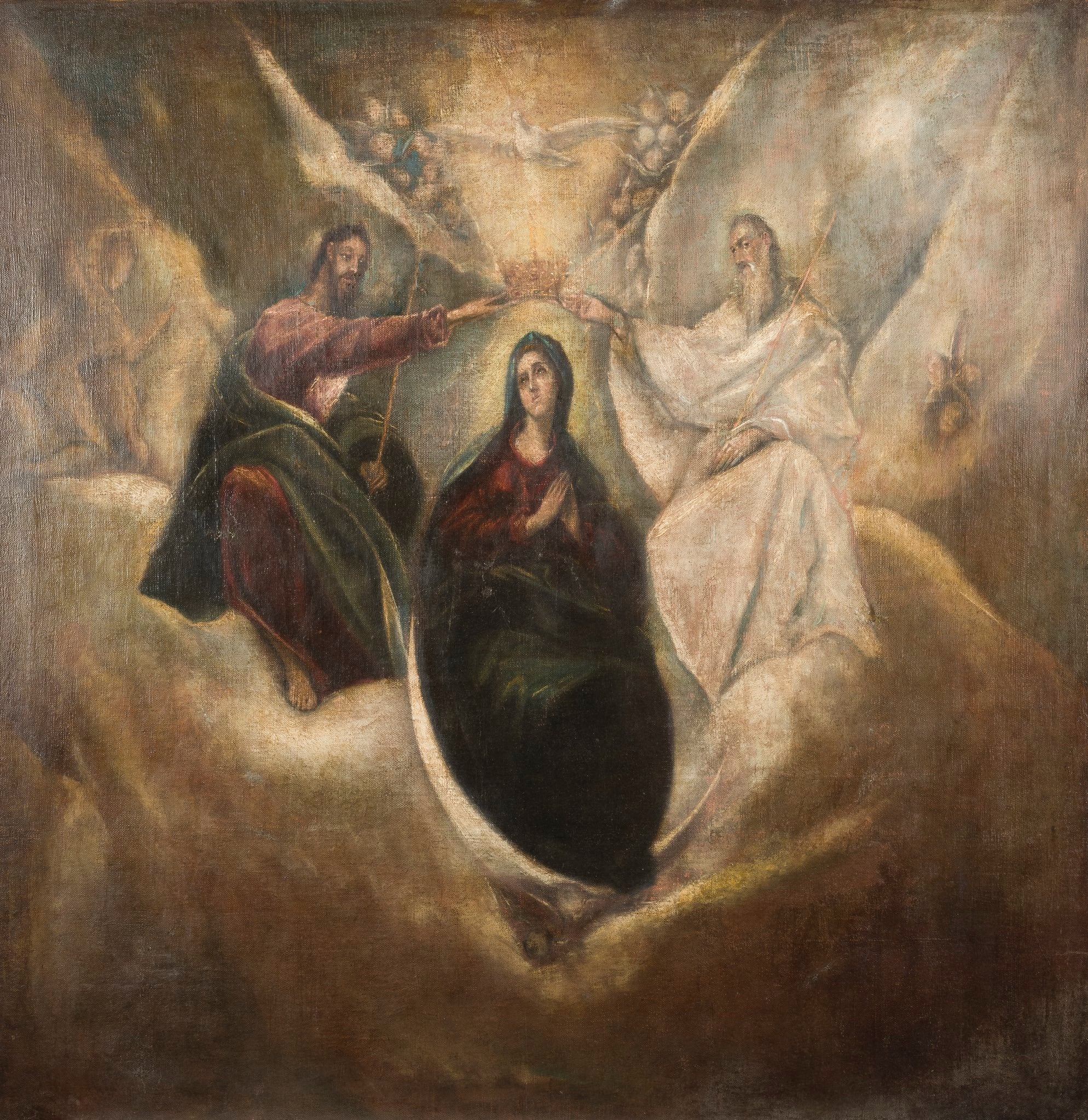 Estudi preparatori de l'obra Coronación de la Virgen atribuït al Taller del Greco i subhastat fa uns mesos a Düsseldorf / Hargesheimer