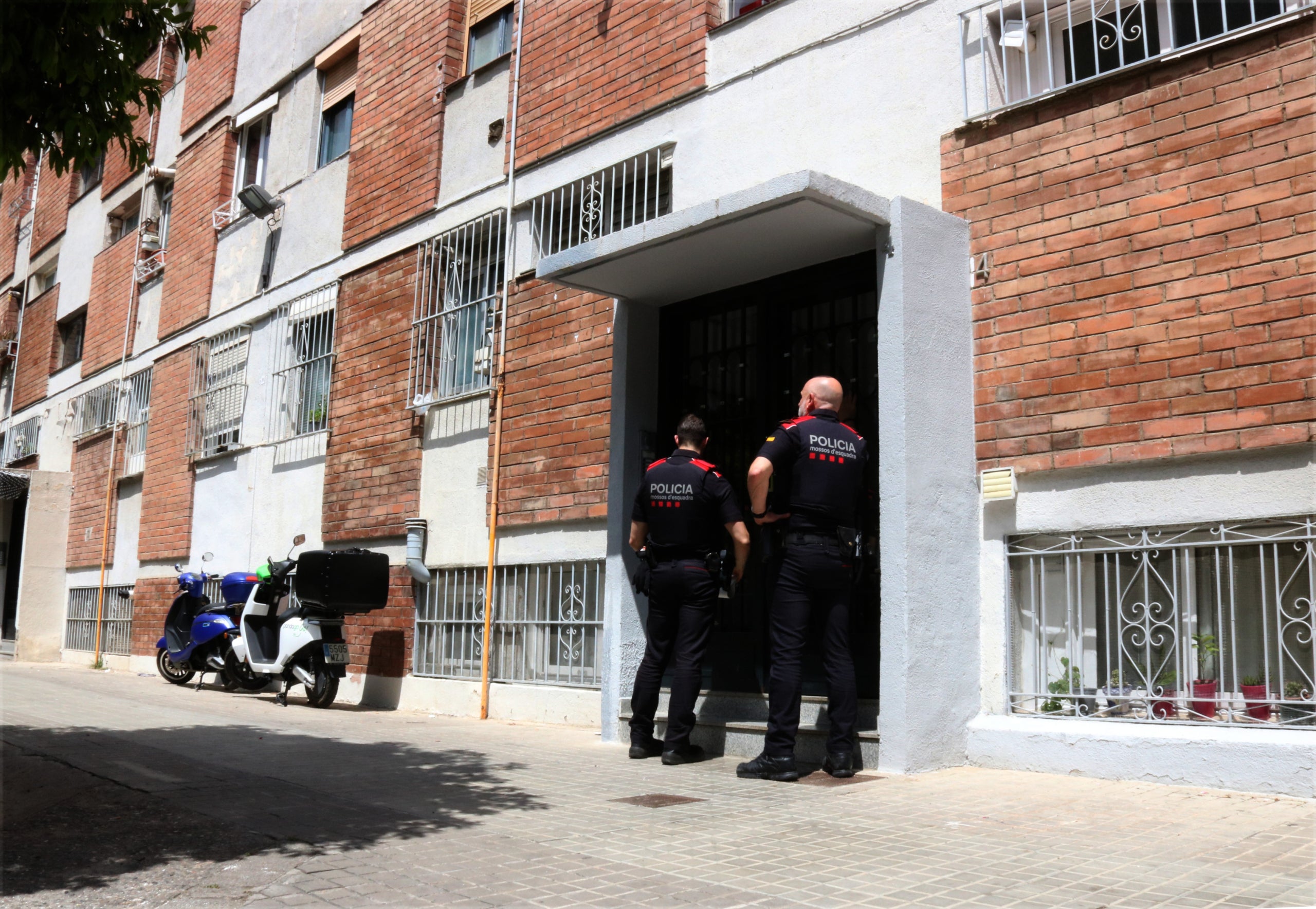 Dos agents dels Mossos a la porteria de l'edifici en què ha aparegut el cos sense vida de la víctima.
Data de publicació: dilluns 26 de maig del 2025, 13:47
Localització: Barcelona
Autor: Norma Vidal ACN