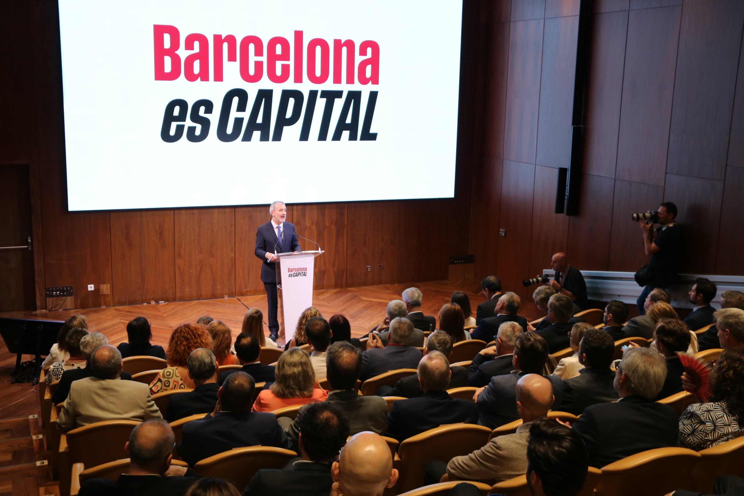 Jaume Collboni, durant la conferència a Madrid / ACN-Miquel Vera