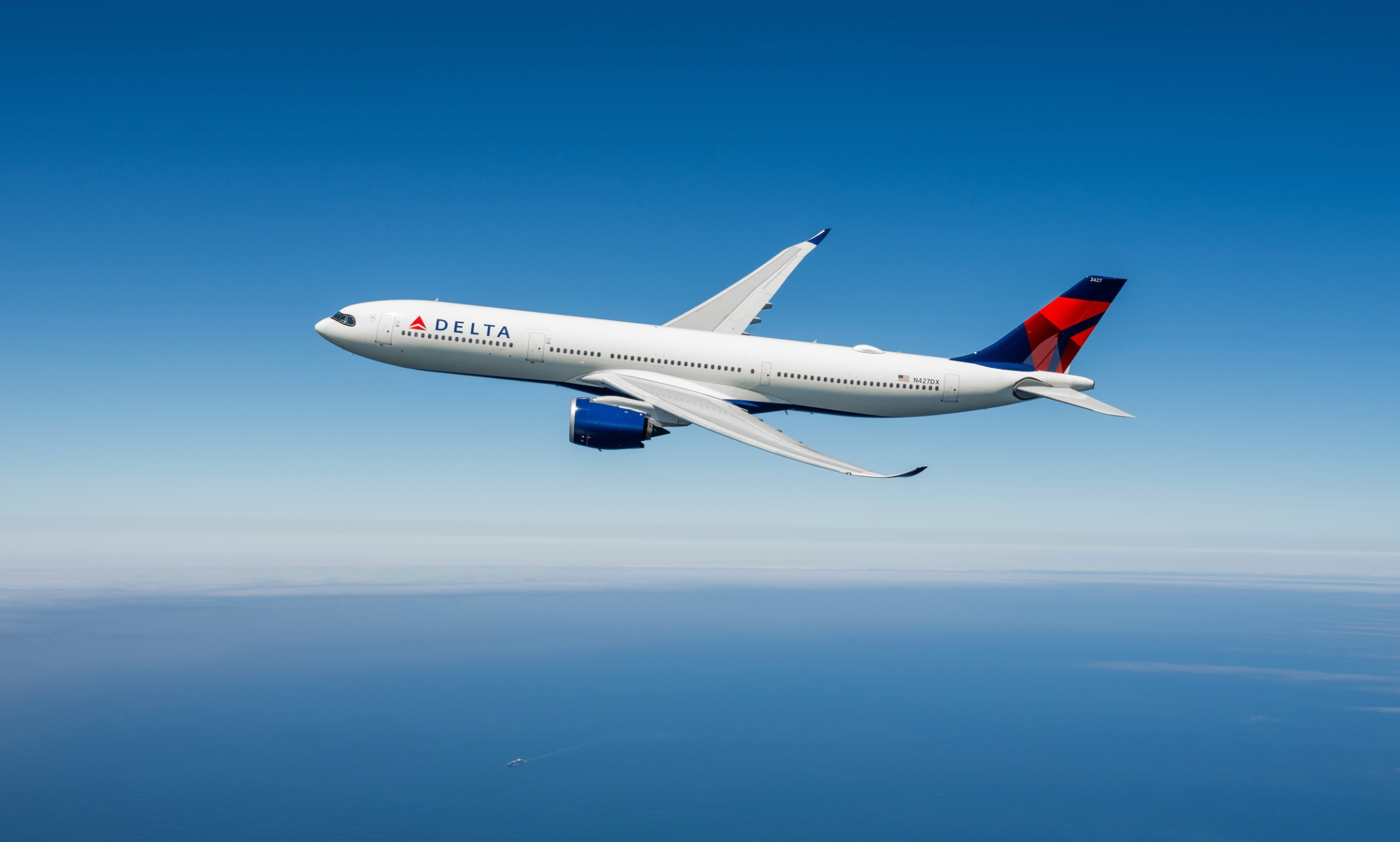 Un avió de Delta, que anuncia una nova ruta als Estats Units des de Barcelona