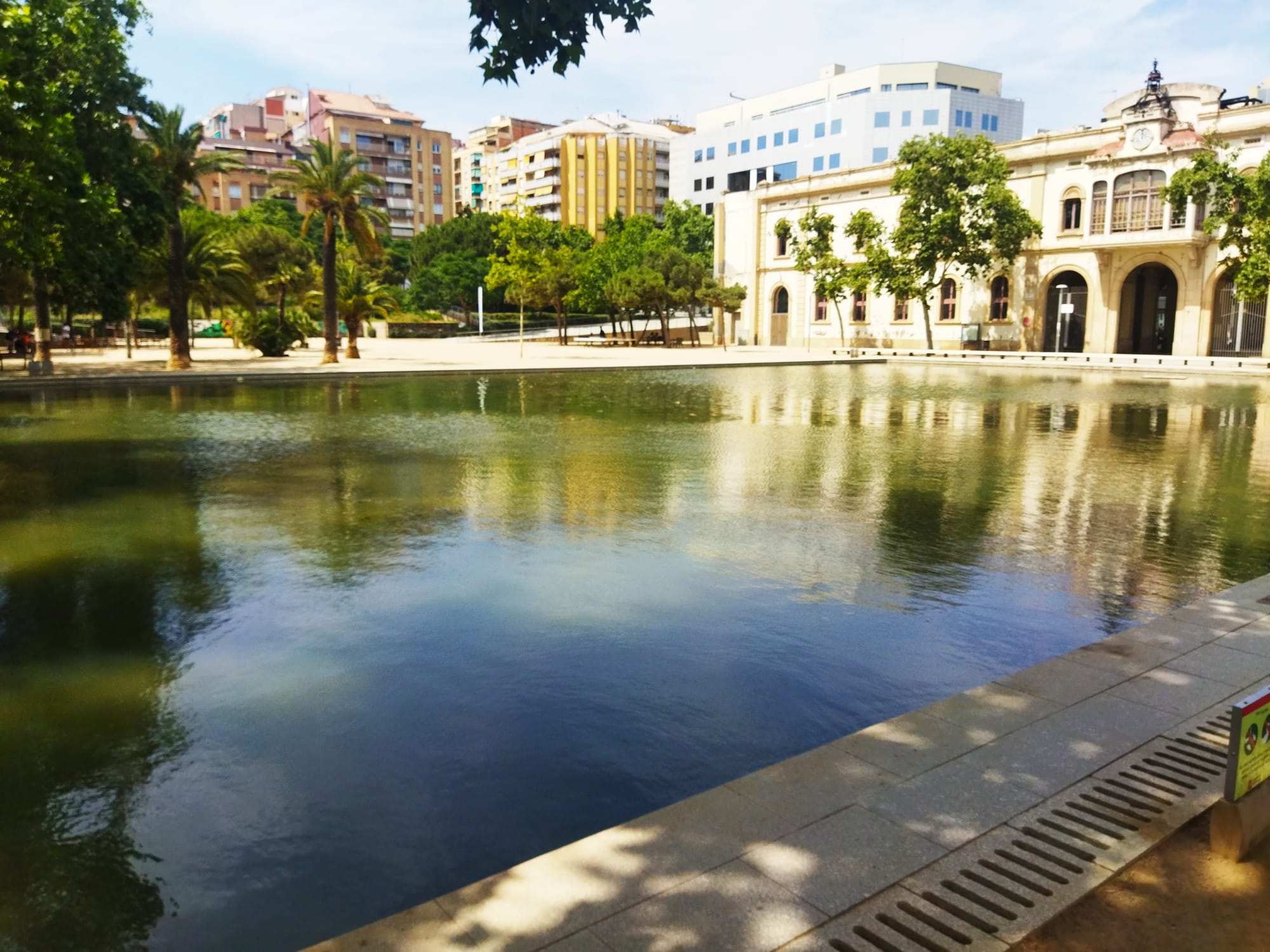 El llac dels jardins del Baix Guinardó, amb el llac ple, aquesta setmana / Jordi Subirana