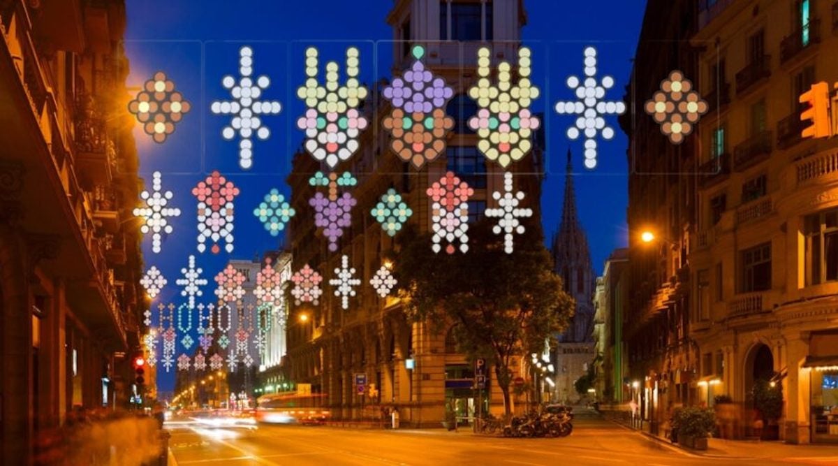 Els llums de Nadal que s'instal·laran a Via Laietana / Ajuntament de Barcelona