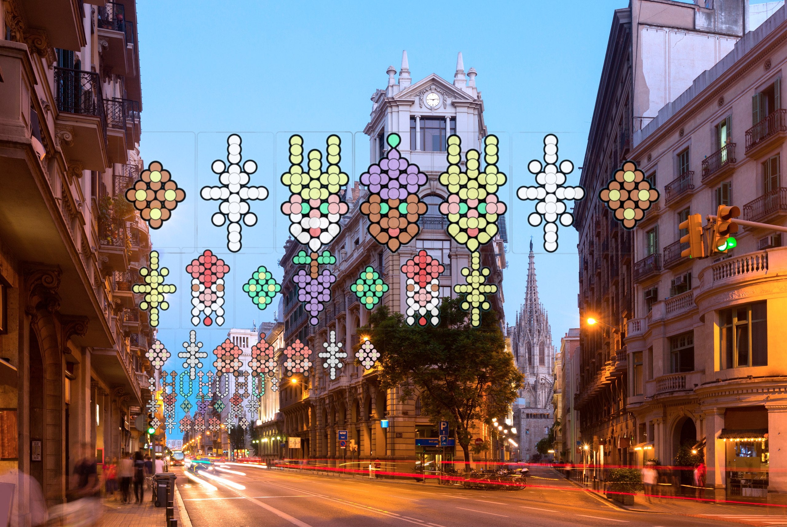 Els llums de Nadal que s'instal·laran a Via Laietana / Ajuntament de Barcelona