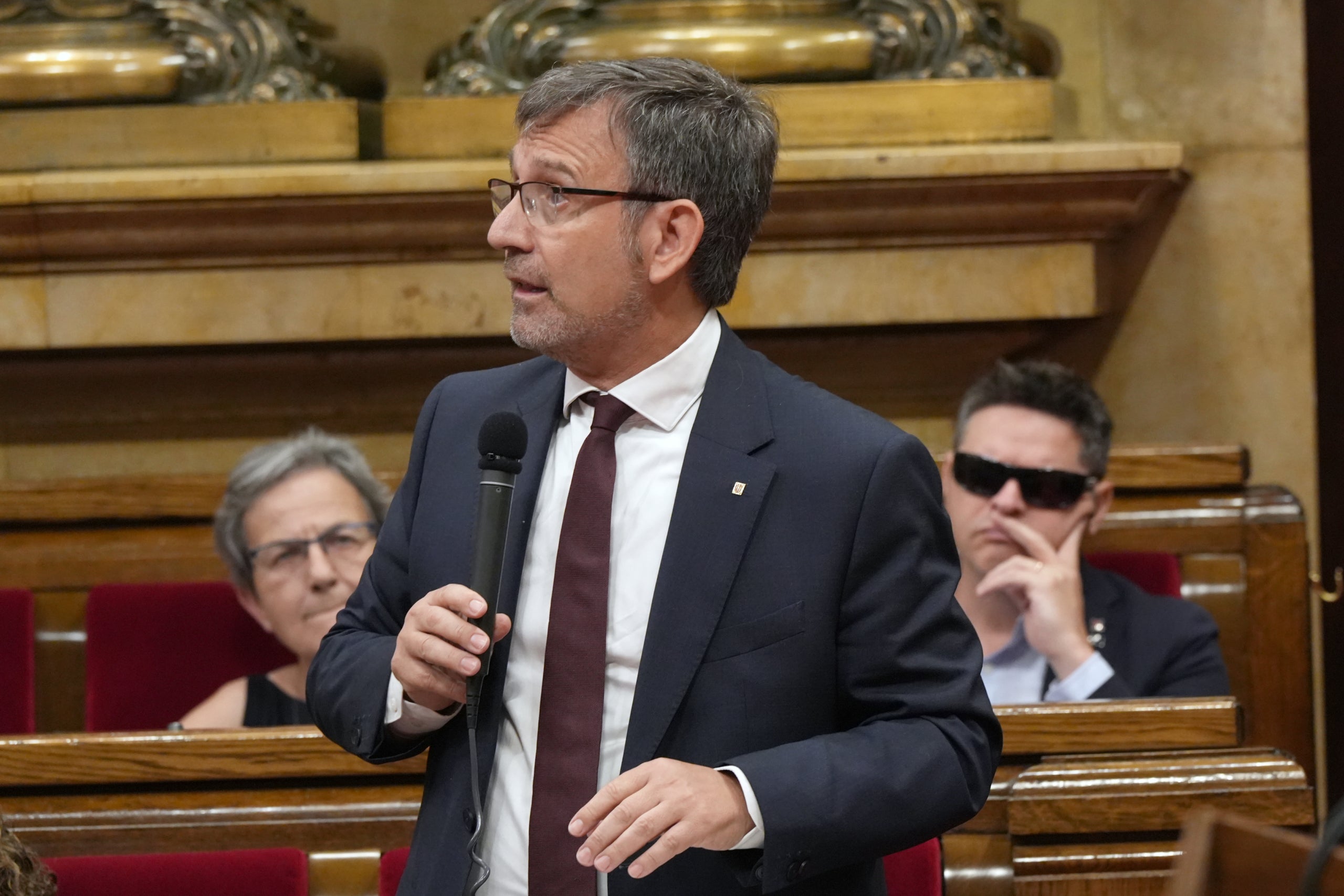 El conseller de Política Lingüística, Francesc Xavier Vila, en el ple del Parlament / ACN