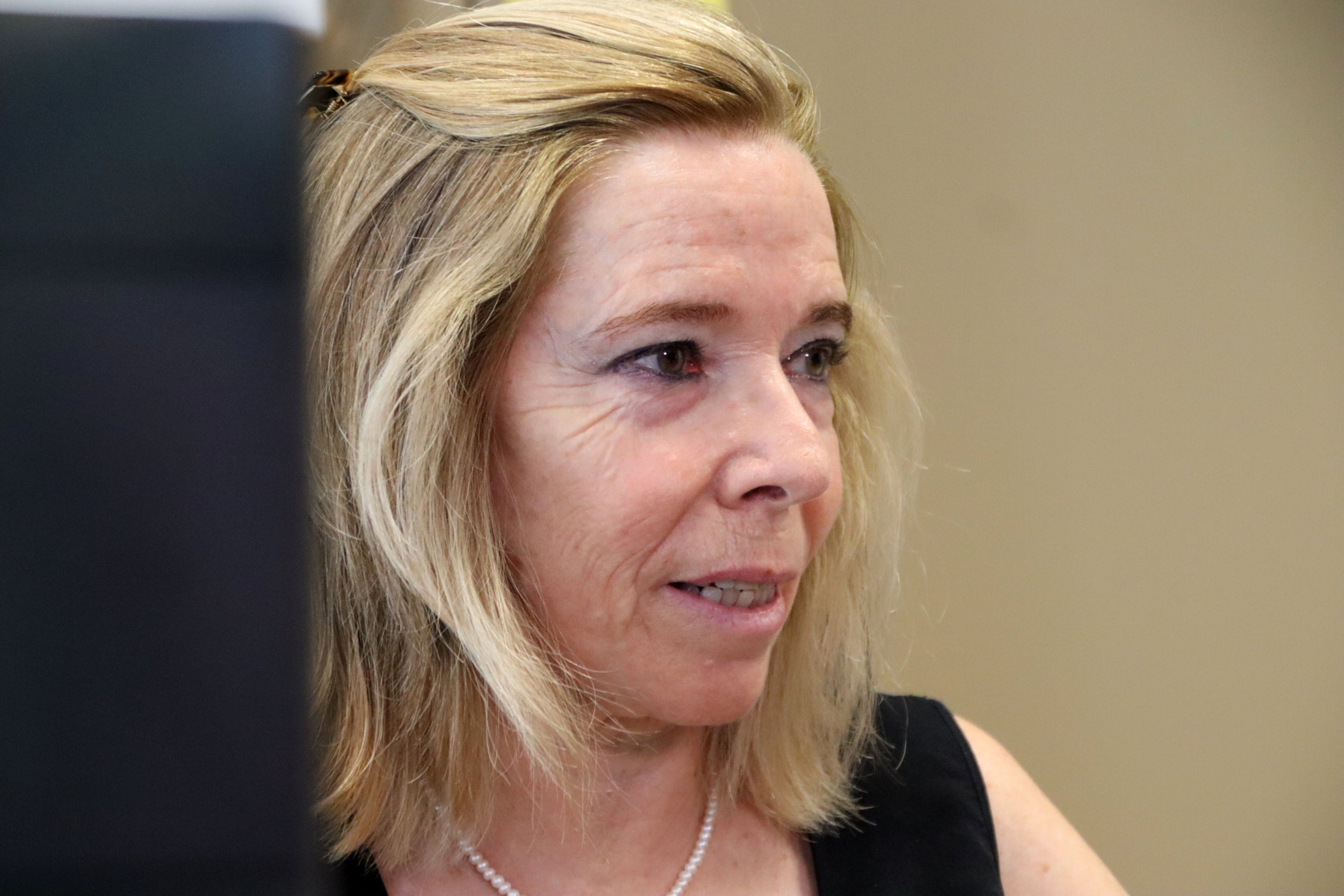Neus Pujal, fiscal en cap provincial de Barcelona, durant l'entrevista | Blanca Blay / ACN