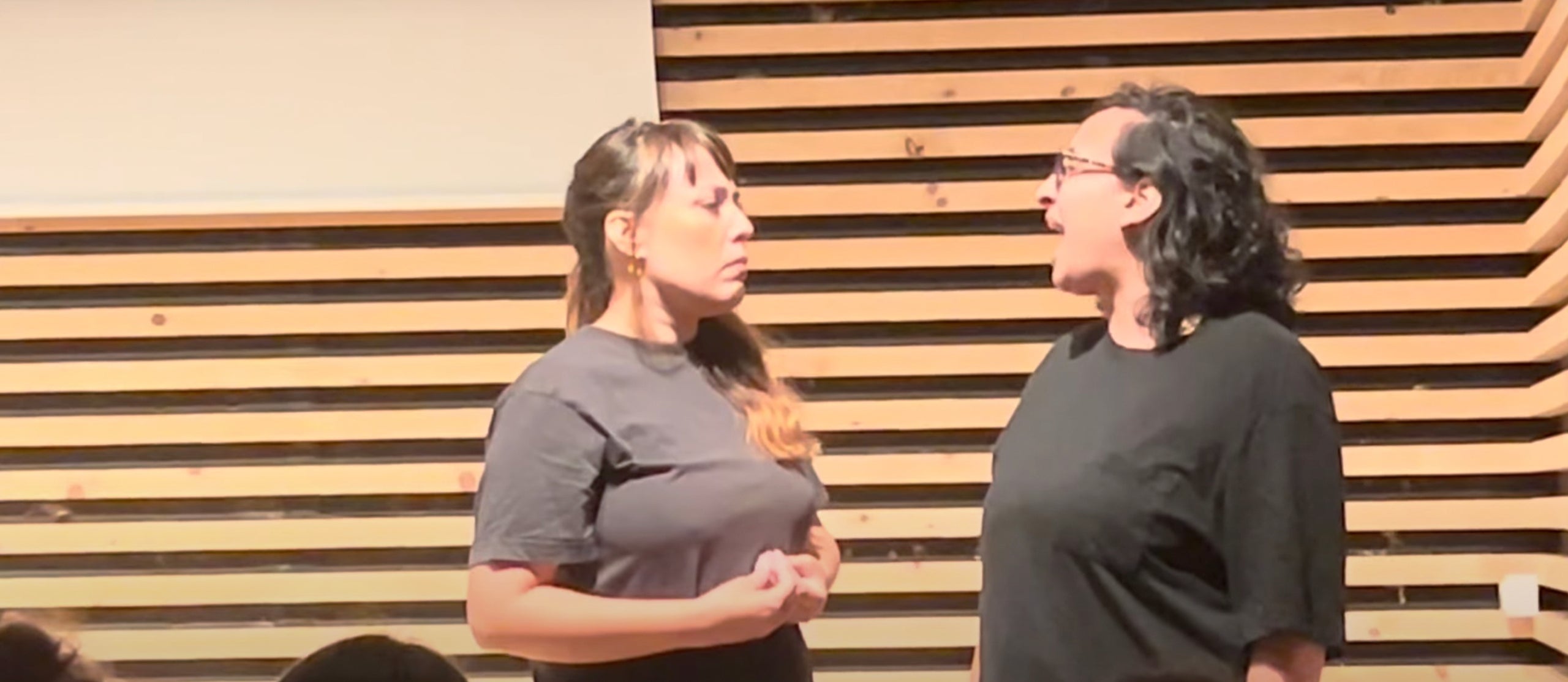 Un moment del gag catalanòfob de l'acte de l'Oficina per la No Discriminació de l'Ajuntament de Barcelona / YouTube