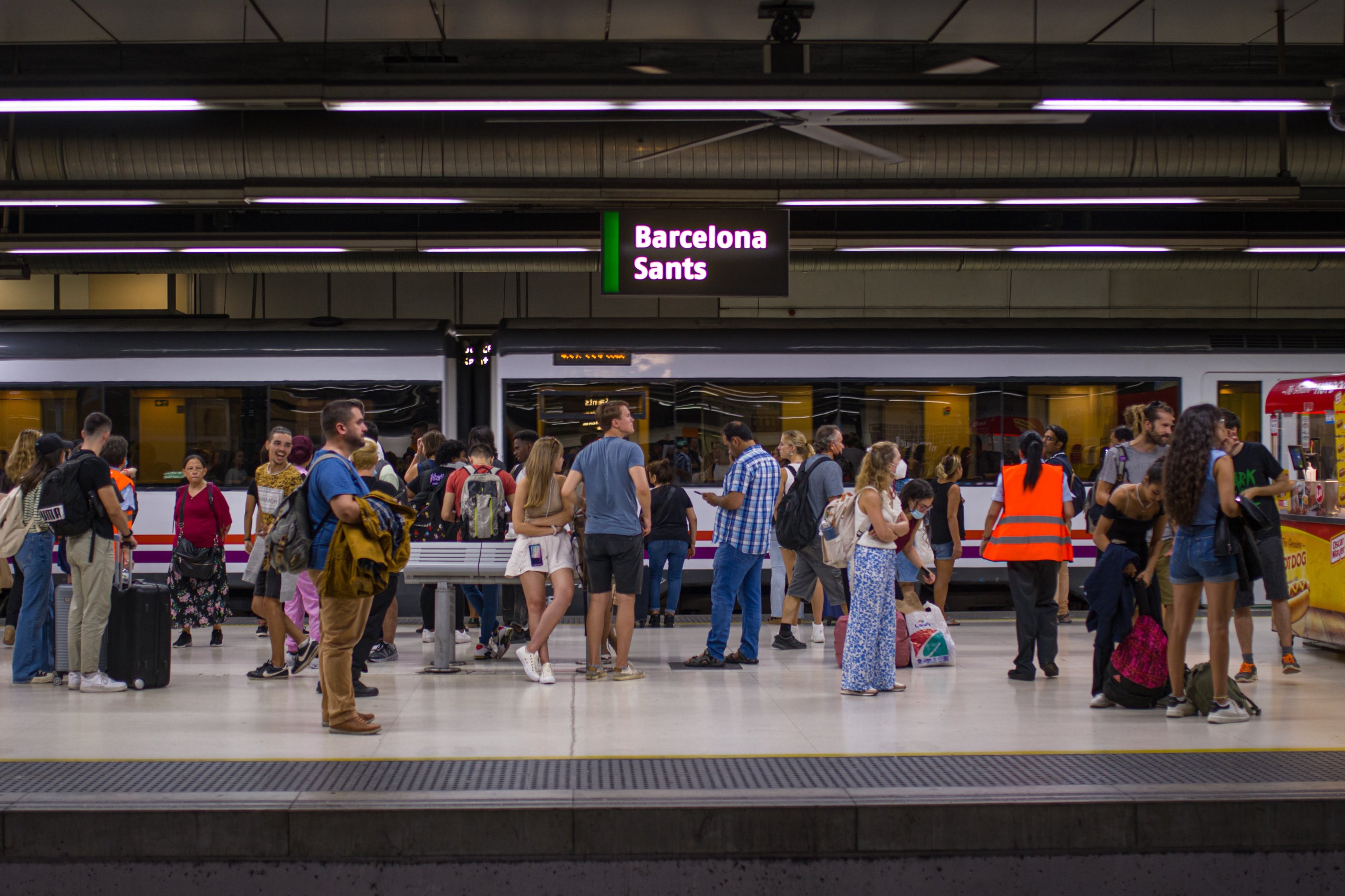 Diversos passatgers de Rodalies a l'andana de l'estació de Sants en una imatge d'arxiu / Lorena Sopêna (Europa Press)