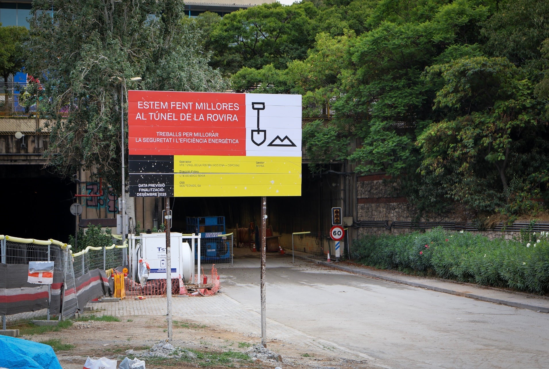 Vista de les obres de millora i renovació al túnel de la Rovira. / Marta Cardenal