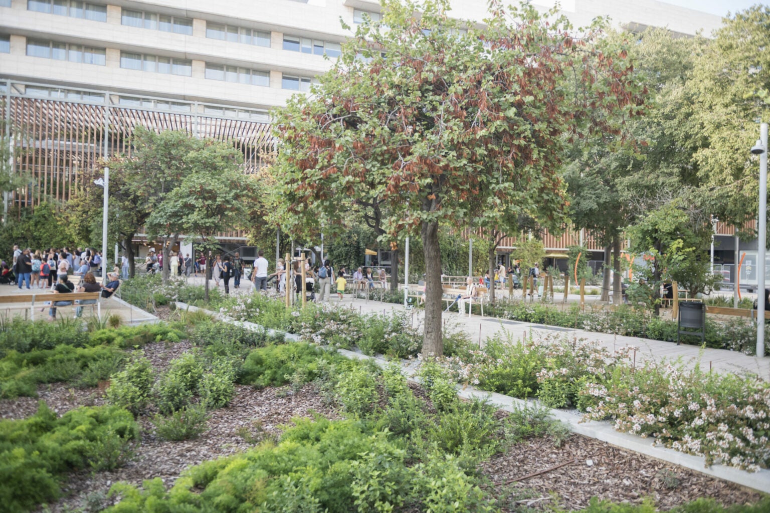 Els nous jardins de Sant Joan de Déu, a tocar de l'Illa Diagonal / Ajuntament de Barcelona