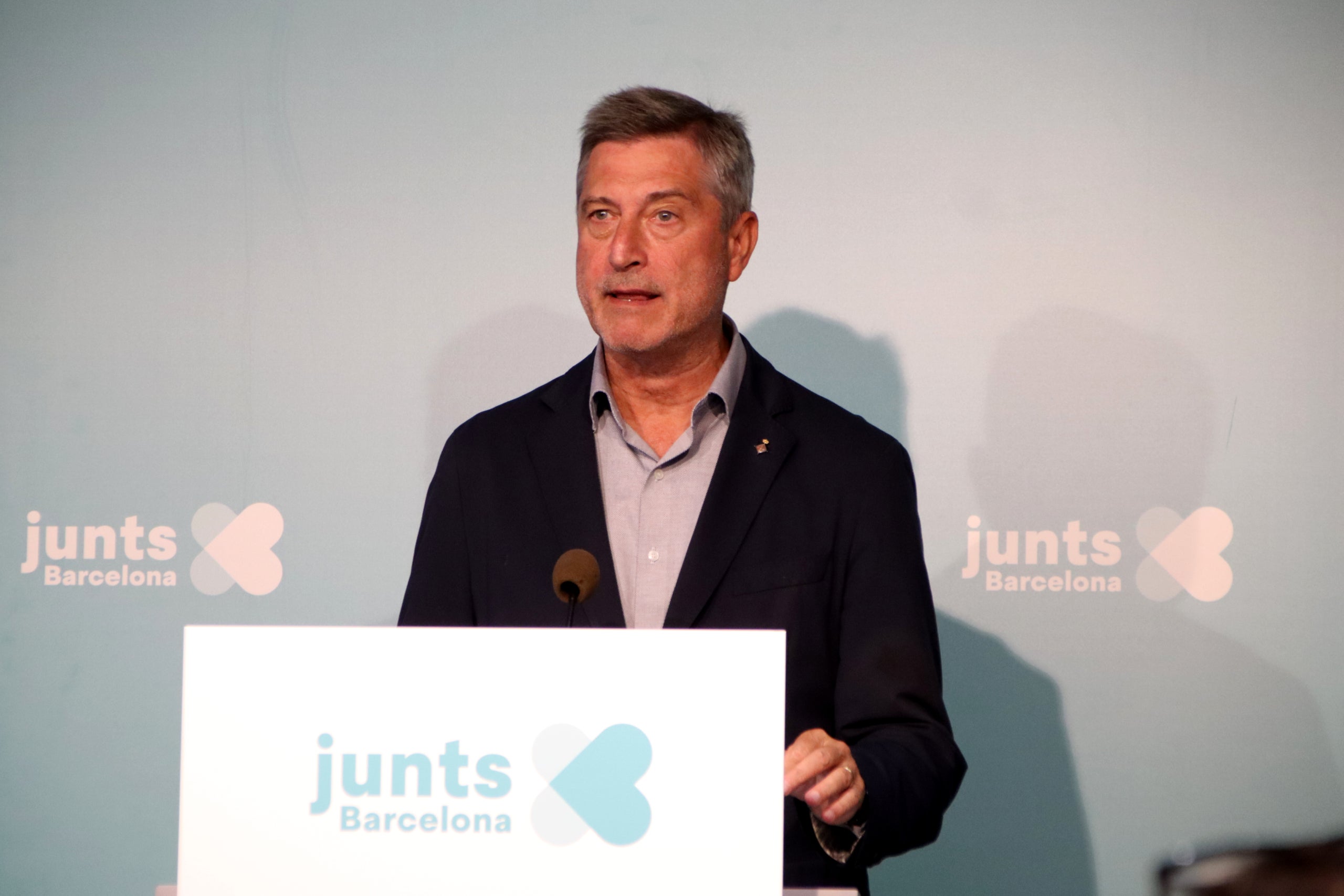 El presidente de Junts per Barcelona, Jordi Martí, en rueda de prensa
| Blanca Blay (ACN)