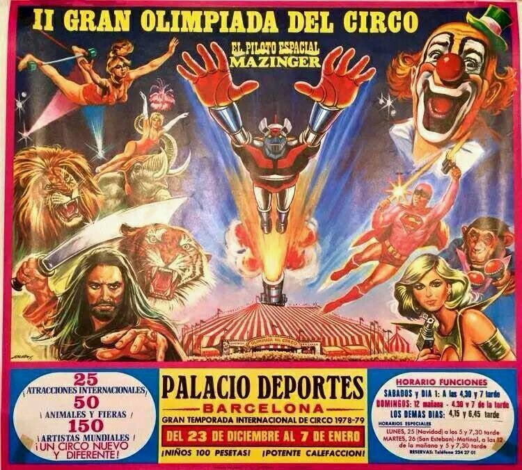 L'anuncia original de la Segona Gran Olímpiada del Circ, celebrada al Palau d'Esports de Barcelona a finals del 1978