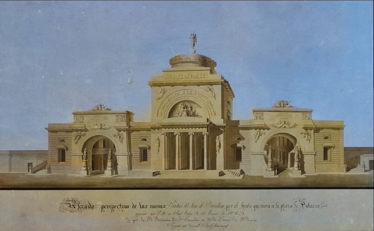 El portal del Mar dissenyat per Josep Massanès i erigit entre els anys 1844 i 1848