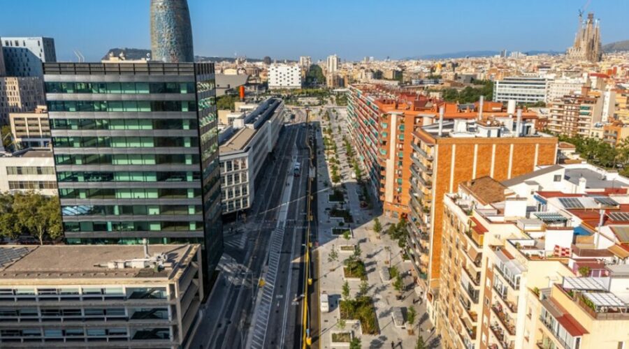 La Gran Via, en la zona afectada por las obras / Ayuntamiento de Barcelona