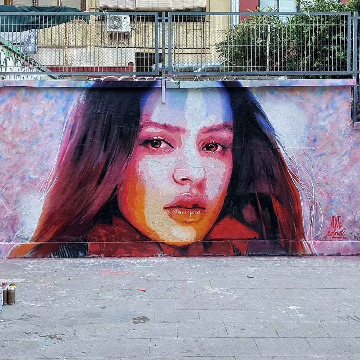 Mural de Rosalía a Gràcia, obra de l'artista Axe Colours / Axe Colours