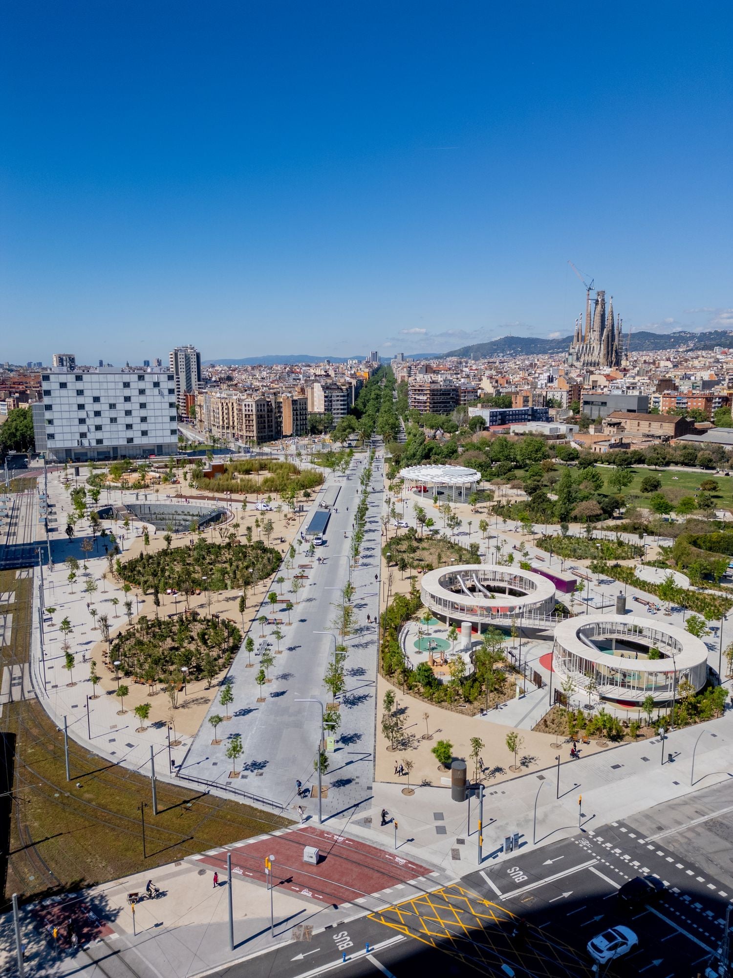 Vista aèria del nou parc de les Glòries / Droneit (Ajuntament de Barcelona)
