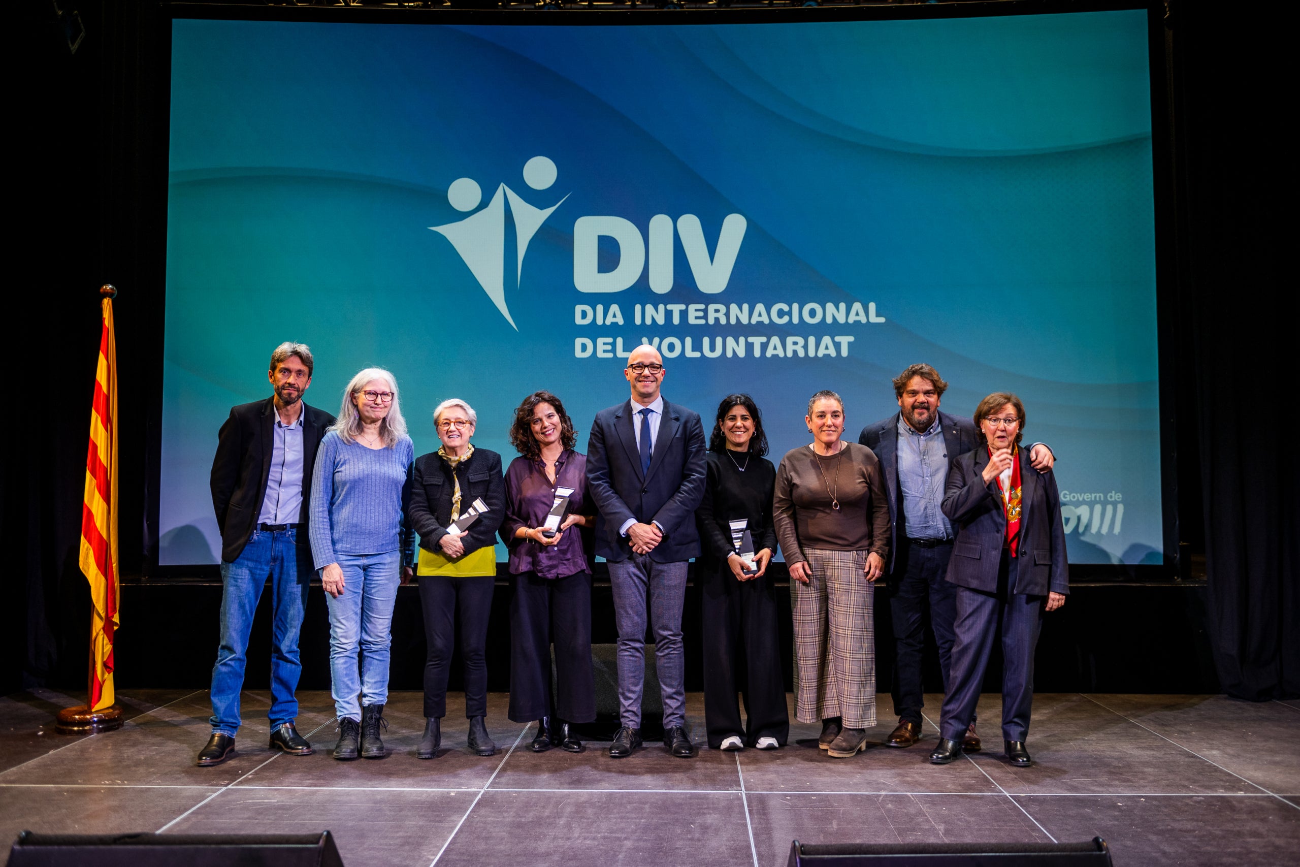 Foto dels guardonats en la gala de lliurament del 32è Premi Voluntariat / Departament de Drets Socials i Inclusió