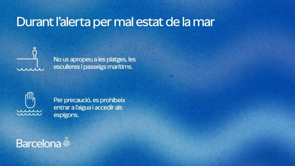 Les recomanacions de l'Ajuntament pel mal estat de la mar | Ajuntament