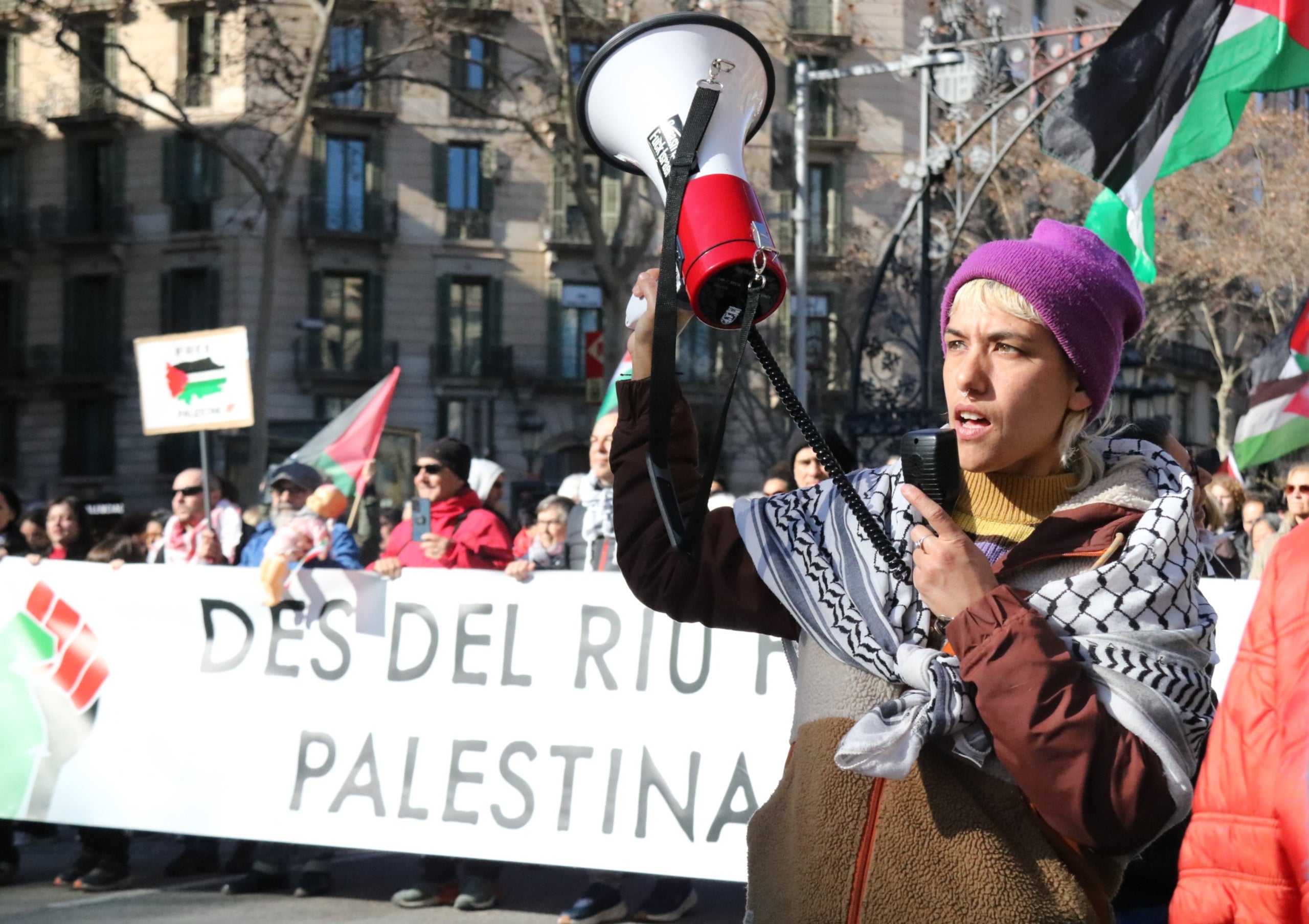 Milers de persones han participat en una manifestació a Barcelona pel trencament de relacions amb Israel / Andrea Salazar