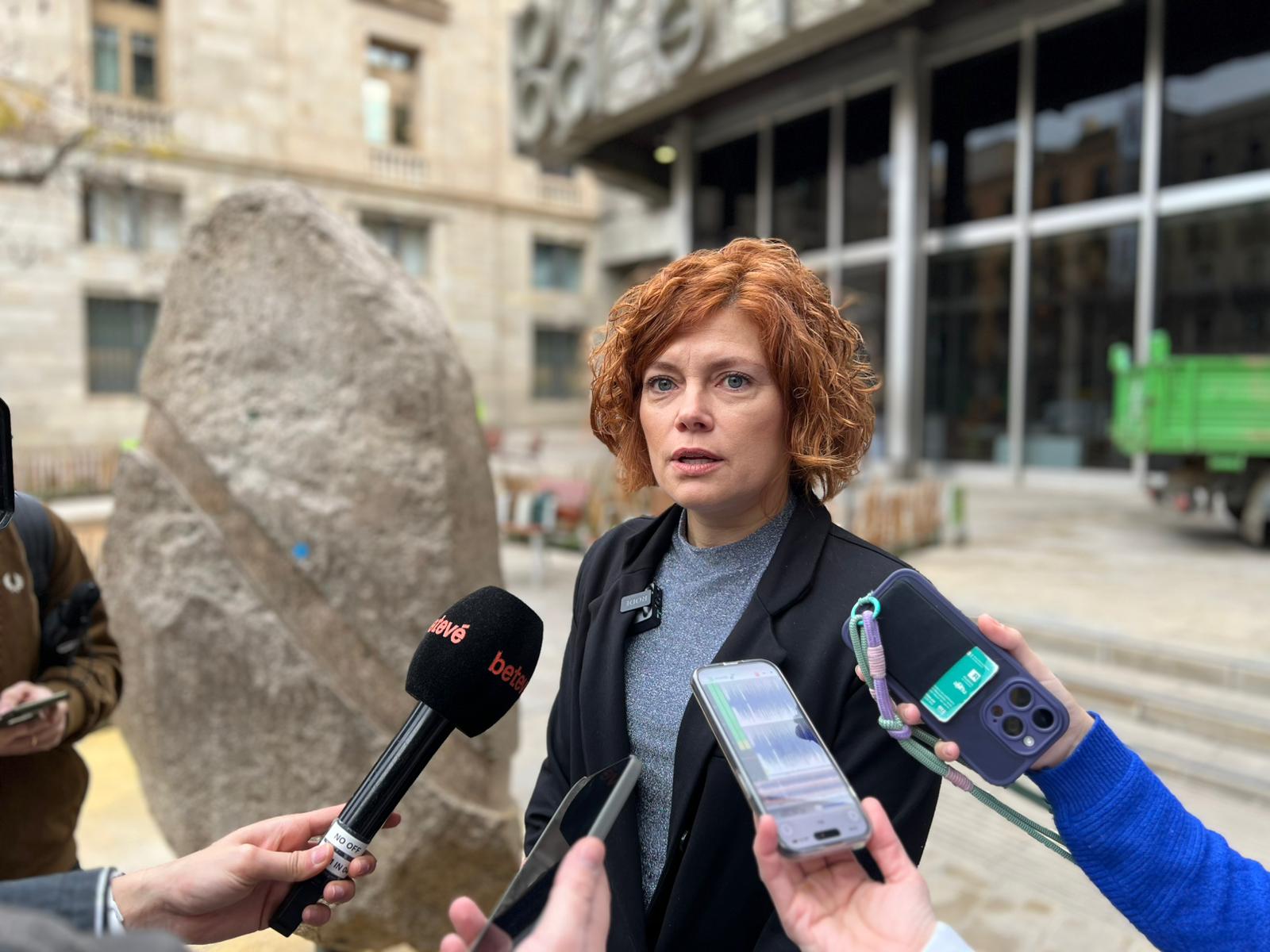 Elisenda Alamany, a la plaça de Sant Miquel de Barcelona / ERC