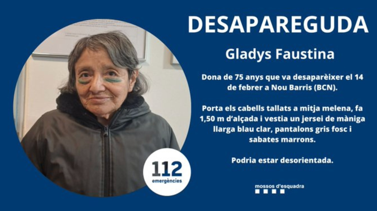 Desapareguda una dona de 75 anys a Nou Barris: els Mossos demanen ajuda