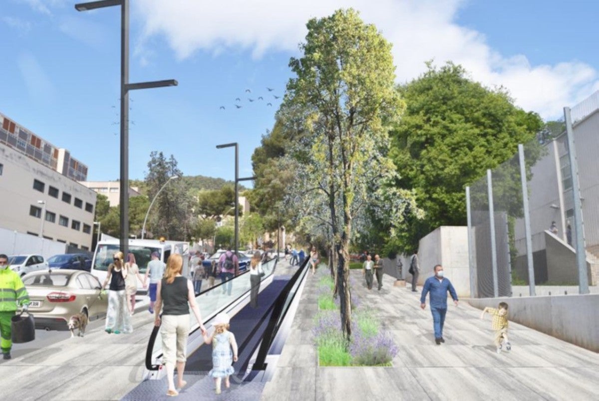 Render de les rampes mecàniques del carrer de la Poesia de Montbau / Ajuntament de Barcelona 