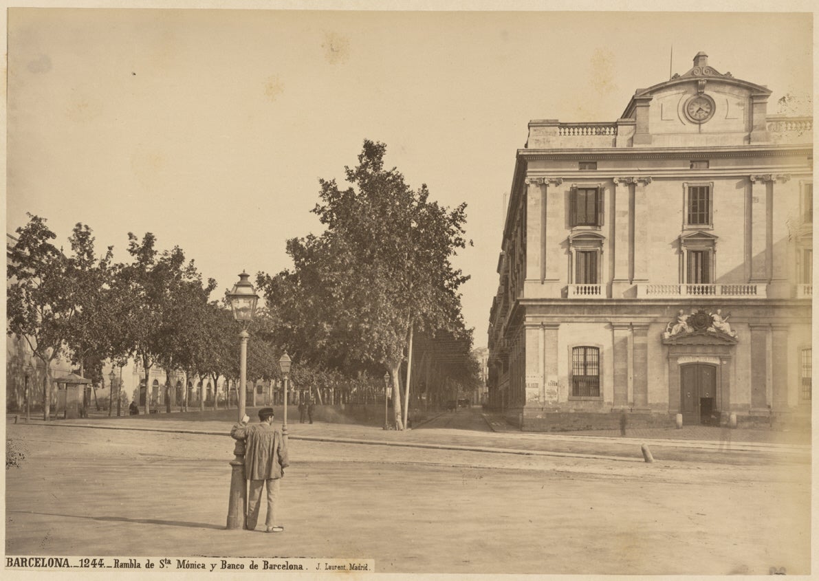 La Rambla de Santa Mònica i el Banc de Barcelona / Jules Ainaud, 1971-1972 (Arxiu Fotogràfic de Barcelona)