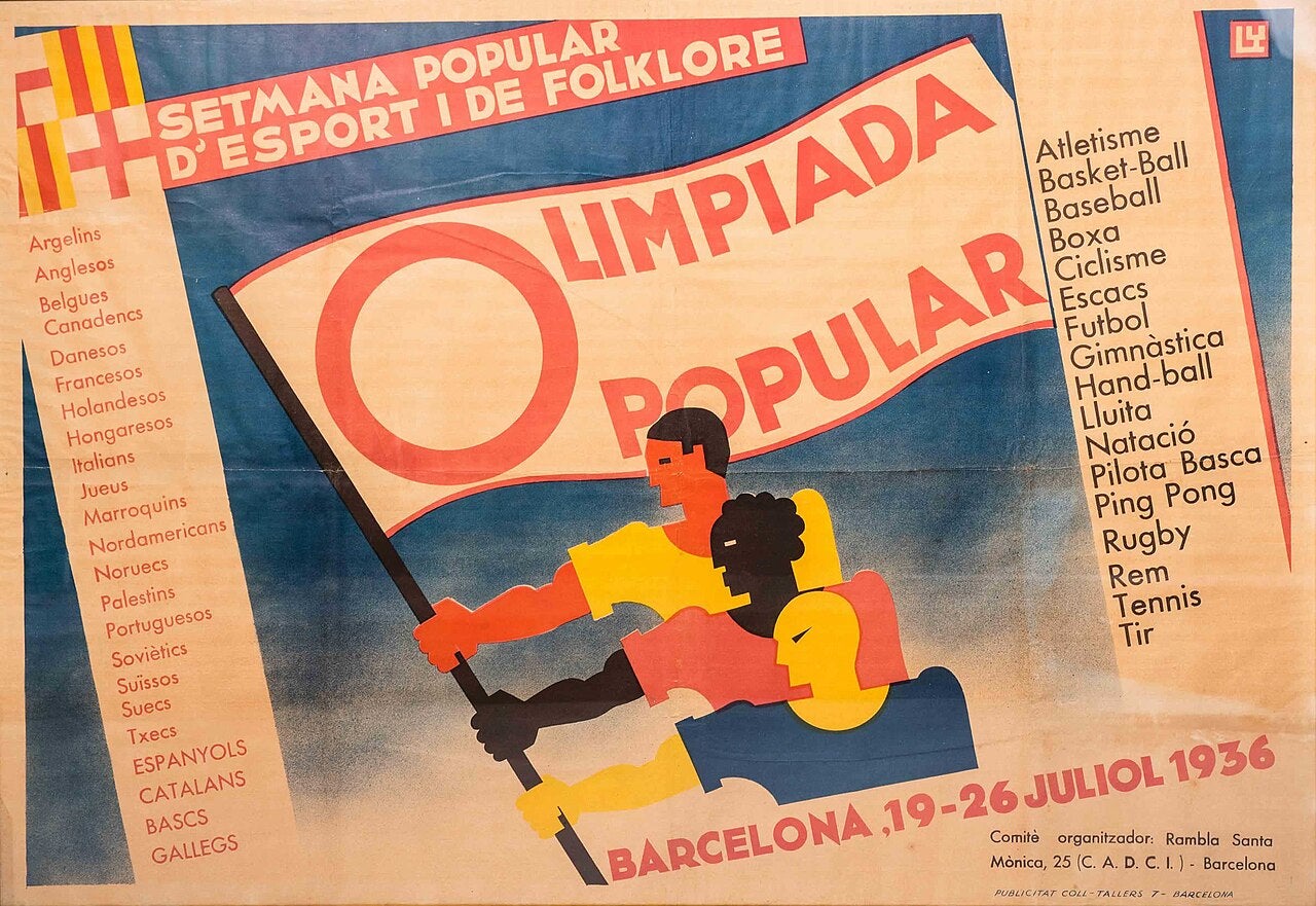 El cartell promocional de l'Olimpíada Popular del 1936 | Fritz Lewy/Wikimedia Commons