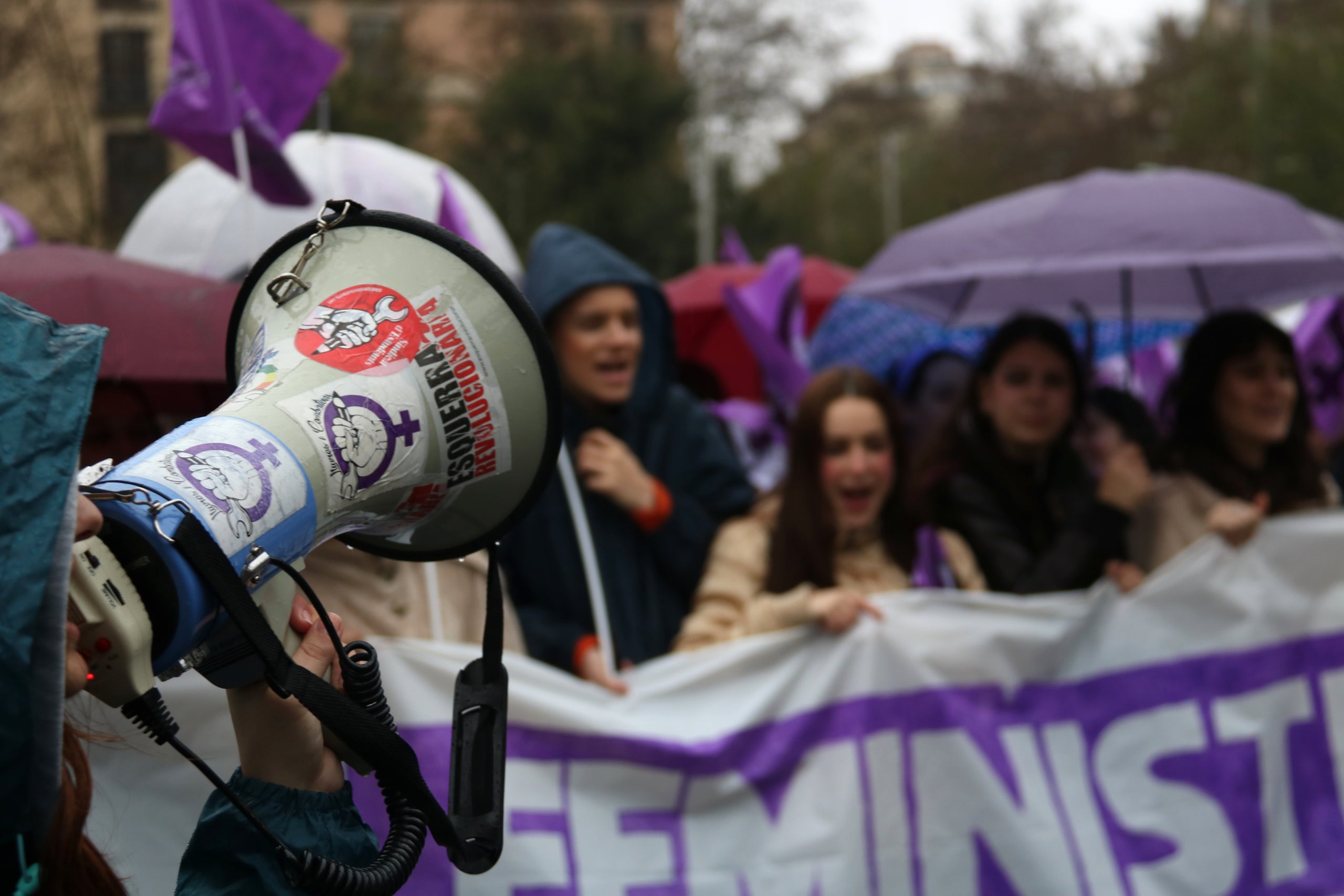 Mobilització feminista del Sindicat d'Estudiants pel 8-M, a Barcelona / Bernat Vilaró (ACN)
